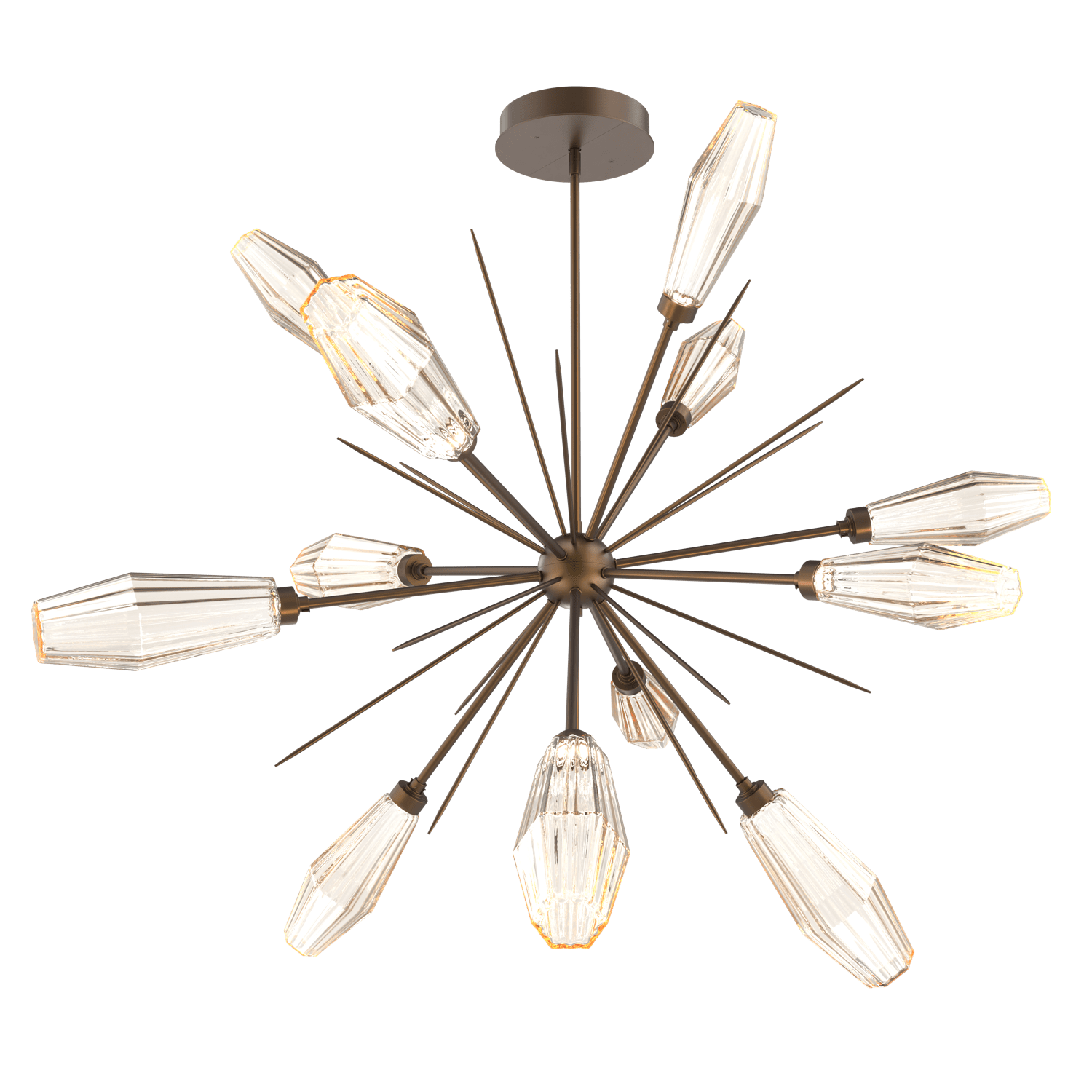 CHB0049-0B-FB-RA-Hammerton-Studio-Aalto-49-inch-starburst-chandelier-with-flat-bronze-finish-and-optic-ribbed-amber-glass-shades-and-LED-lamping