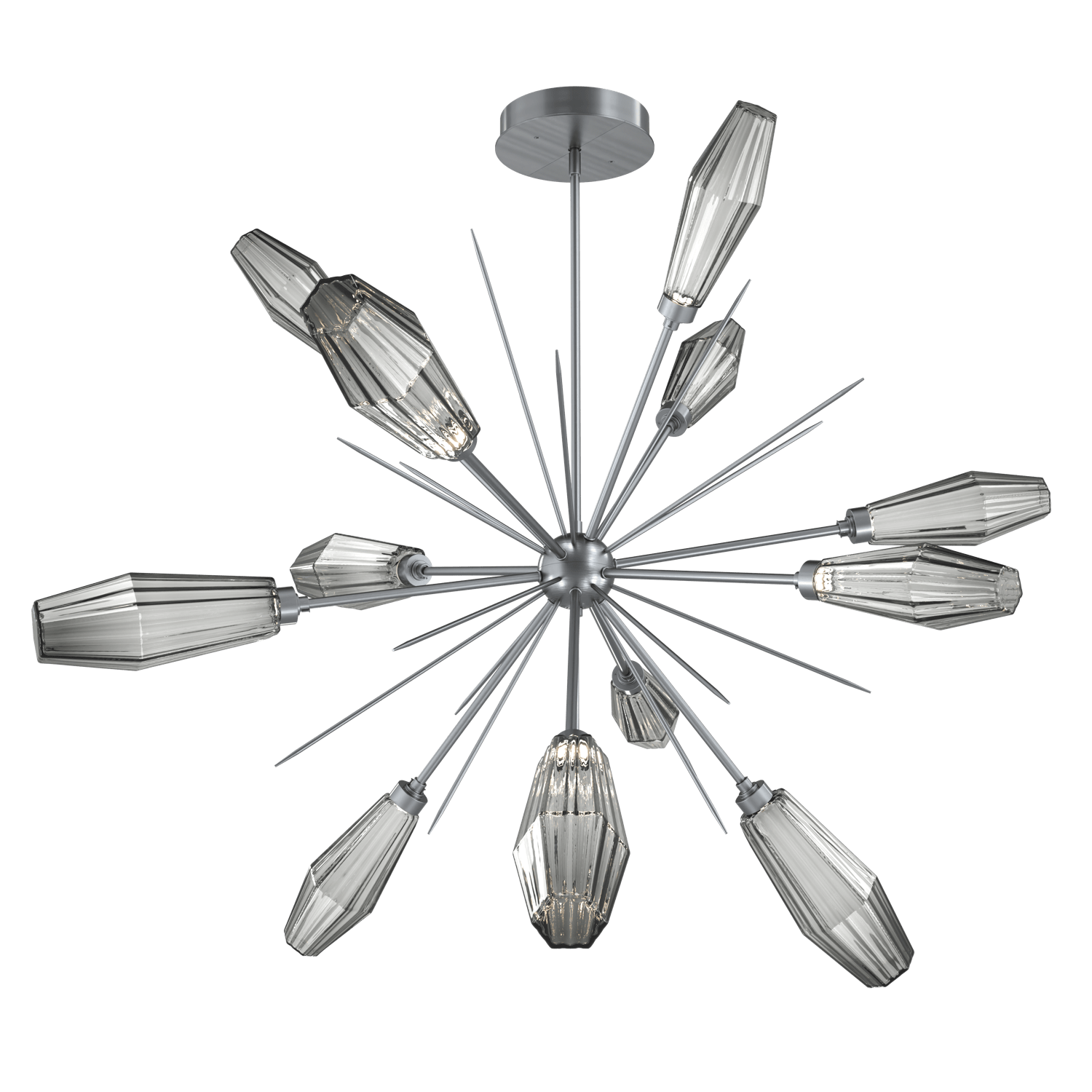 CHB0049-0B-GM-RS-Hammerton-Studio-Aalto-49-inch-starburst-chandelier-with-gunmetal-finish-and-optic-ribbed-smoke-glass-shades-and-LED-lamping