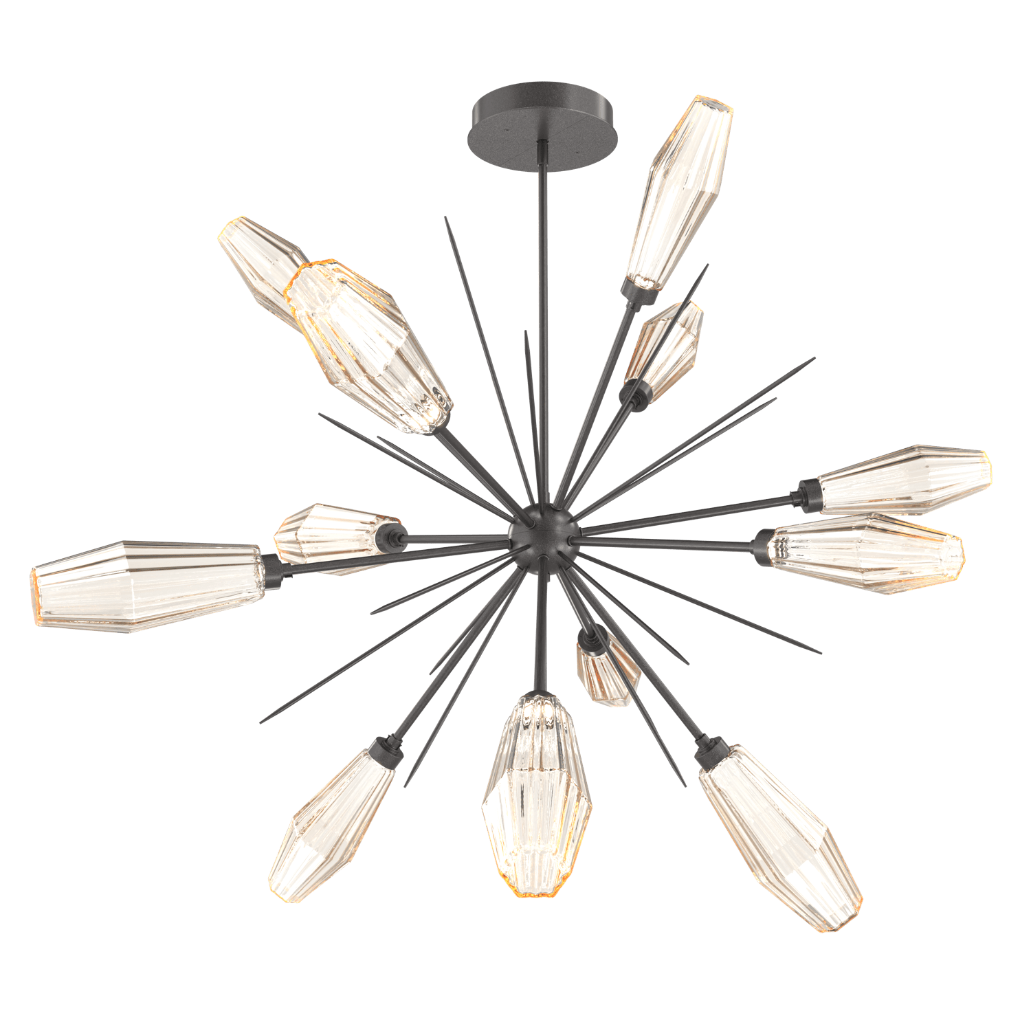 CHB0049-0B-GP-RA-Hammerton-Studio-Aalto-49-inch-starburst-chandelier-with-graphite-finish-and-optic-ribbed-amber-glass-shades-and-LED-lamping