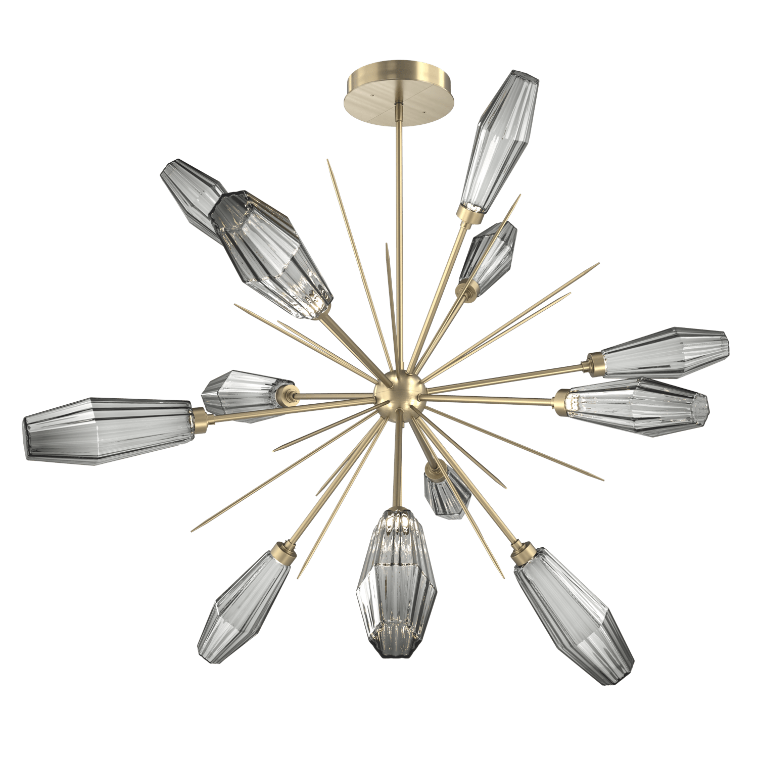 CHB0049-0B-HB-RS-Hammerton-Studio-Aalto-49-inch-starburst-chandelier-with-heritage-brass-finish-and-optic-ribbed-smoke-glass-shades-and-LED-lamping