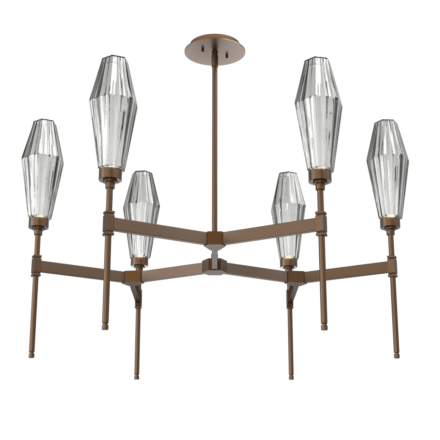 CHB0049-37-FB-RS-Hammerton-Studio-Aalto-37-inch-round-belvedere-chandelier-with-flat-bronze-finish-and-optic-ribbed-smoke-glass-shades-and-LED-lamping