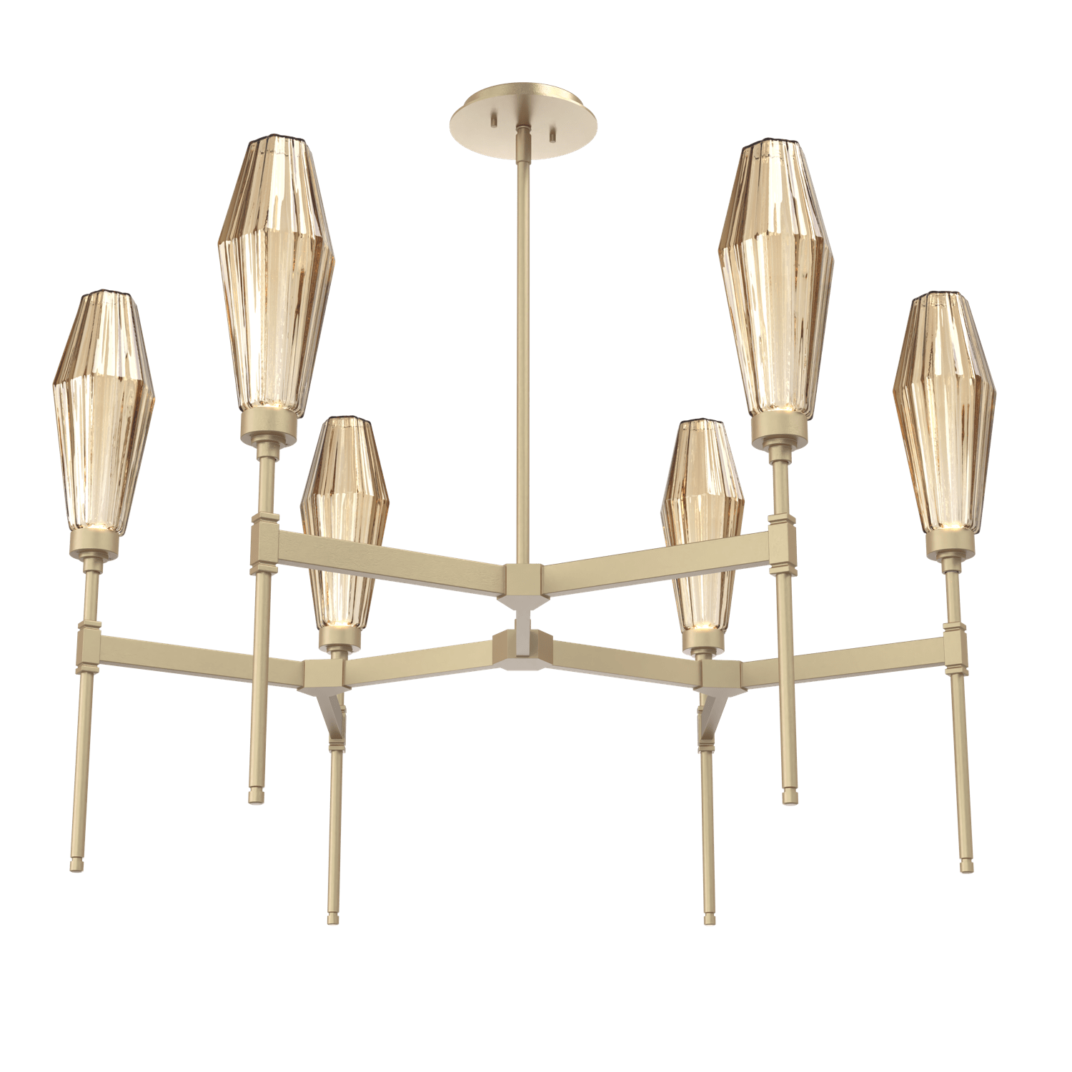 CHB0049-37-GB-RB-Hammerton-Studio-Aalto-37-inch-round-belvedere-chandelier-with-gilded-brass-finish-and-optic-ribbed-bronze-glass-shades-and-LED-lamping