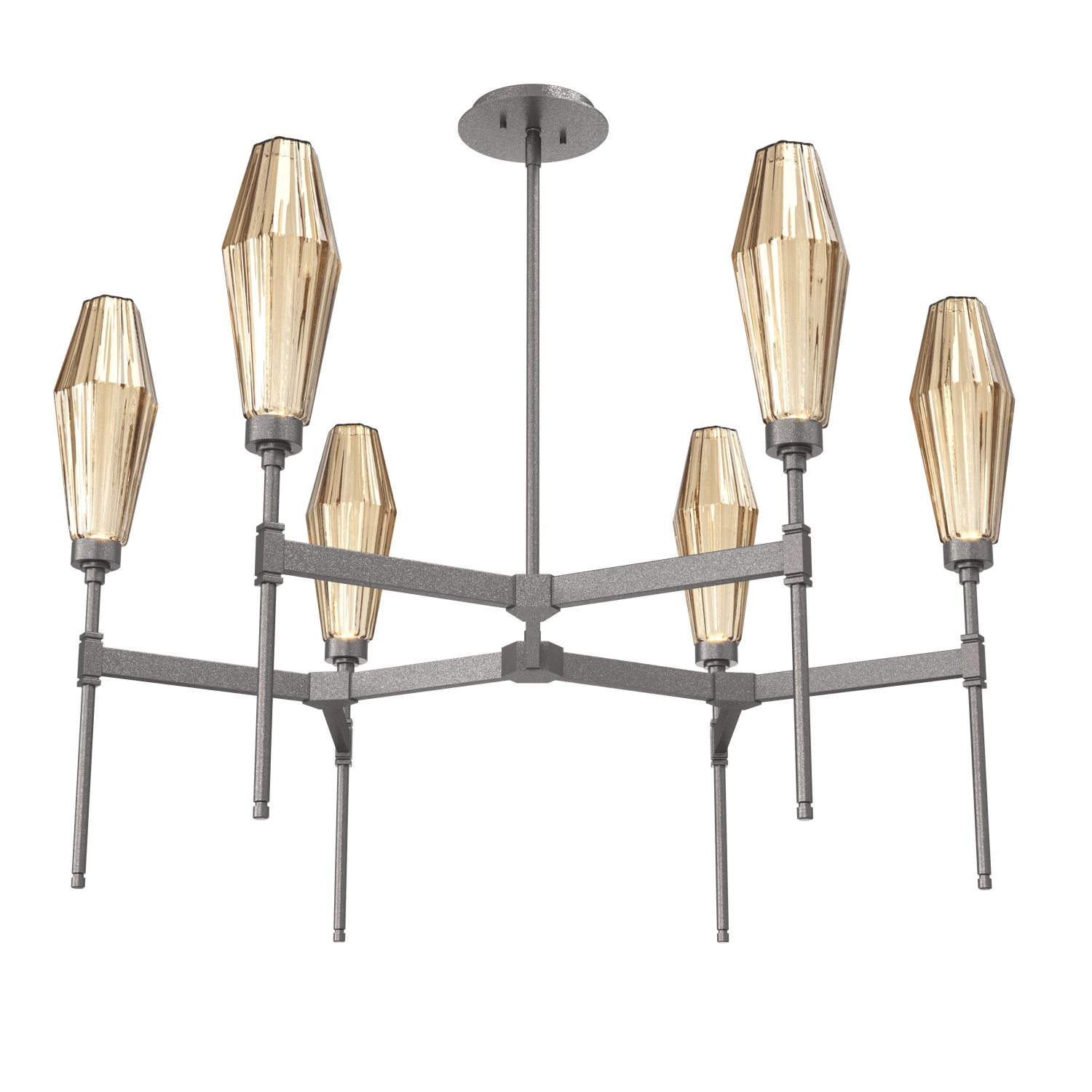 CHB0049-37-GP-RB-Hammerton-Studio-Aalto-37-inch-round-belvedere-chandelier-with-graphite-finish-and-optic-ribbed-bronze-glass-shades-and-LED-lamping