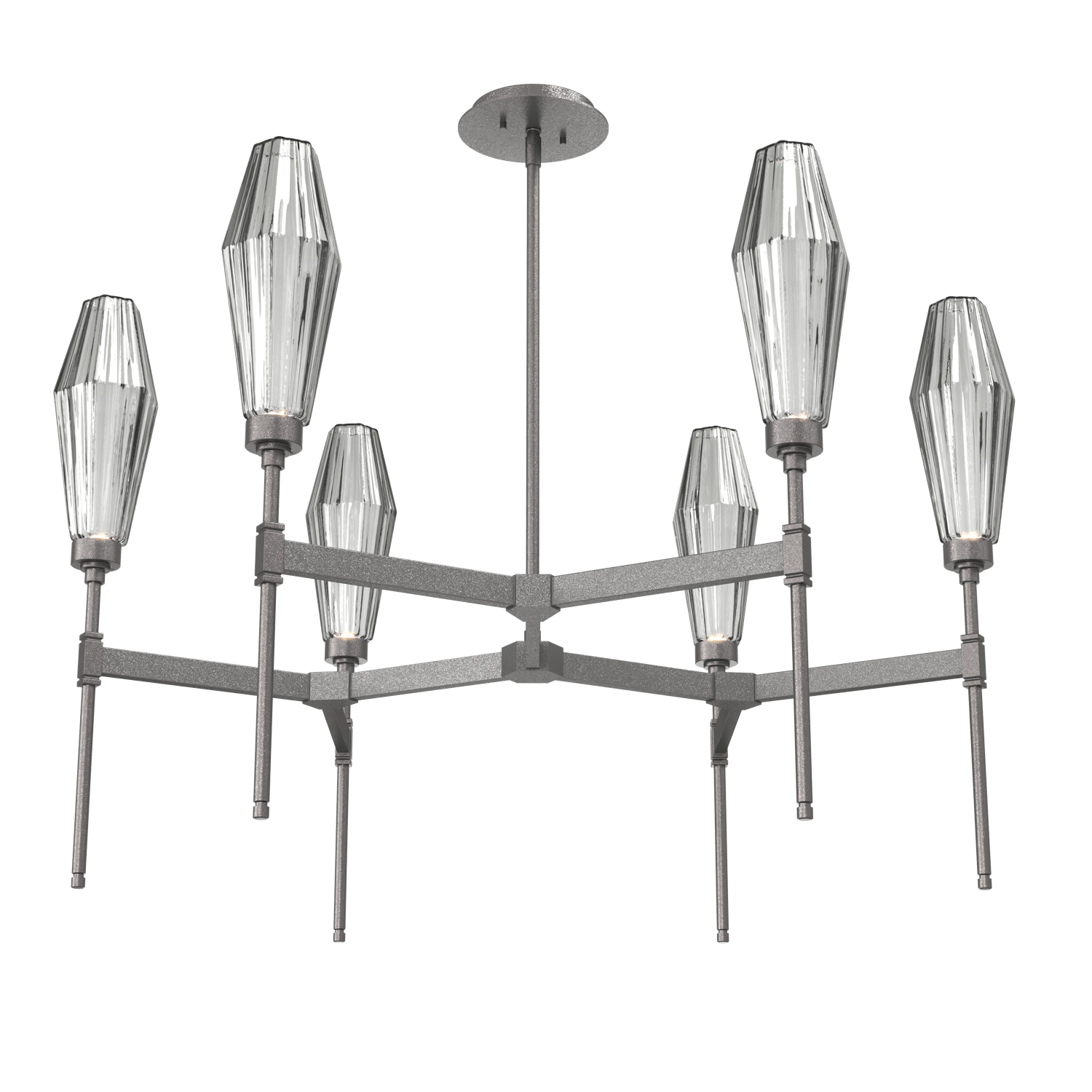 CHB0049-37-GP-RS-Hammerton-Studio-Aalto-37-inch-round-belvedere-chandelier-with-graphite-finish-and-optic-ribbed-smoke-glass-shades-and-LED-lamping