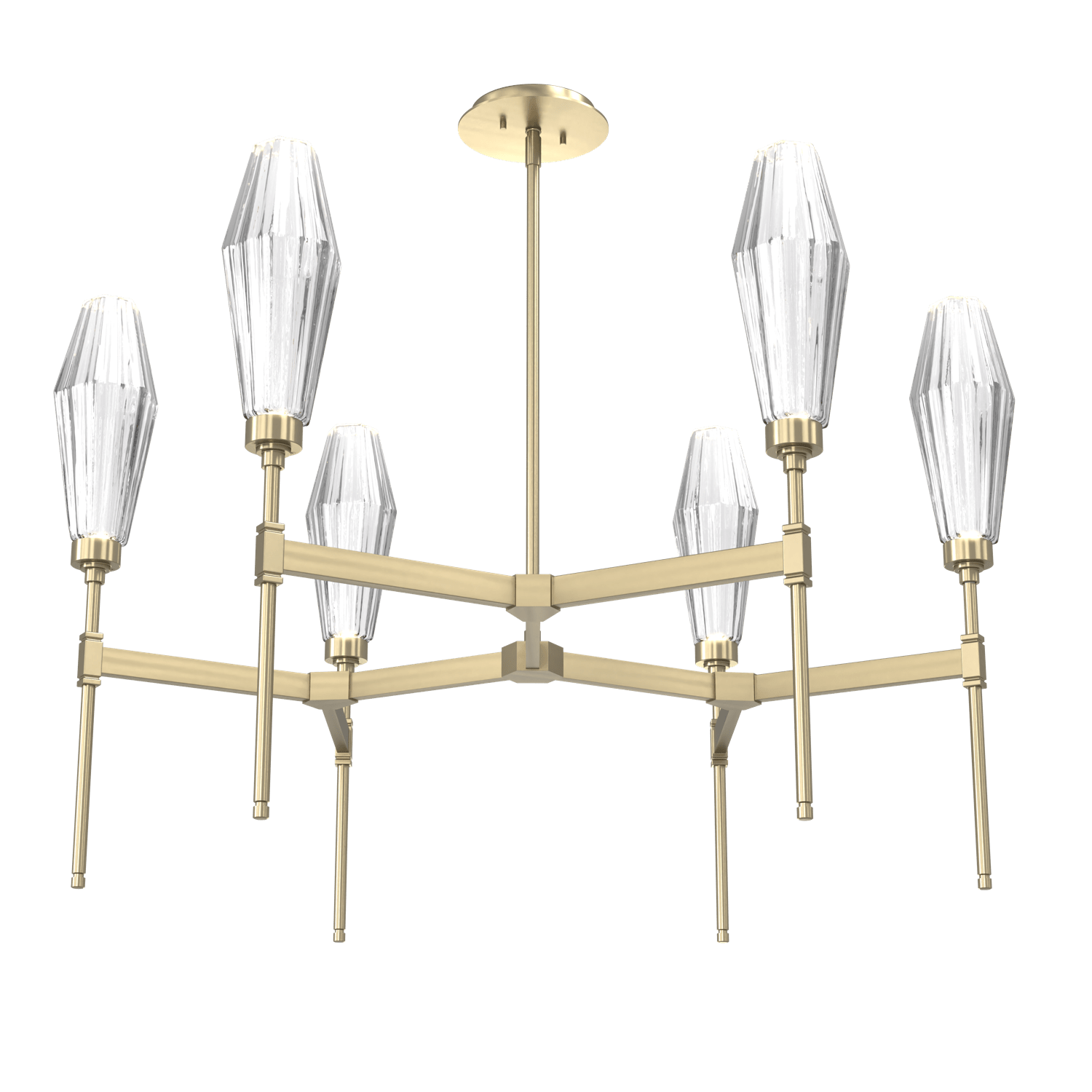 CHB0049-37-HB-RC-Hammerton-Studio-Aalto-37-inch-round-belvedere-chandelier-with-heritage-brass-finish-and-optic-ribbed-clear-glass-shades-and-LED-lamping