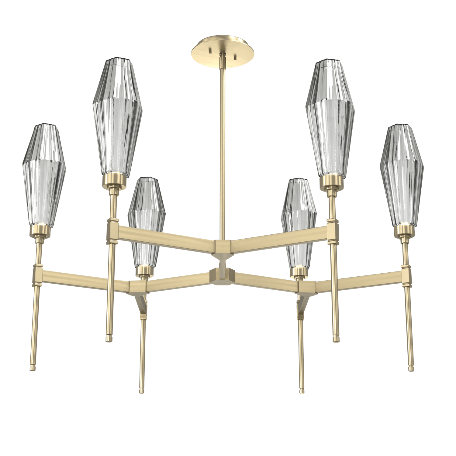 CHB0049-37-HB-RS-Hammerton-Studio-Aalto-37-inch-round-belvedere-chandelier-with-heritage-brass-finish-and-optic-ribbed-smoke-glass-shades-and-LED-lamping