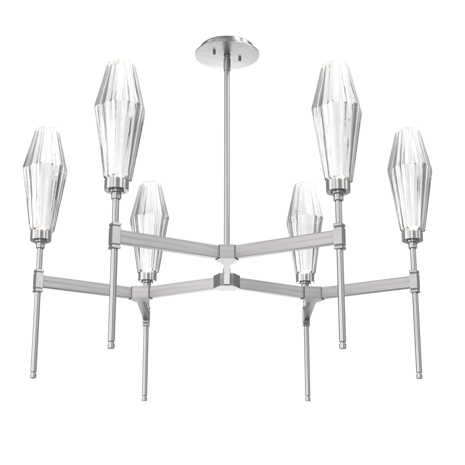 CHB0049-37-SN-RC-Hammerton-Studio-Aalto-37-inch-round-belvedere-chandelier-with-satin-nickel-finish-and-optic-ribbed-clear-glass-shades-and-LED-lamping