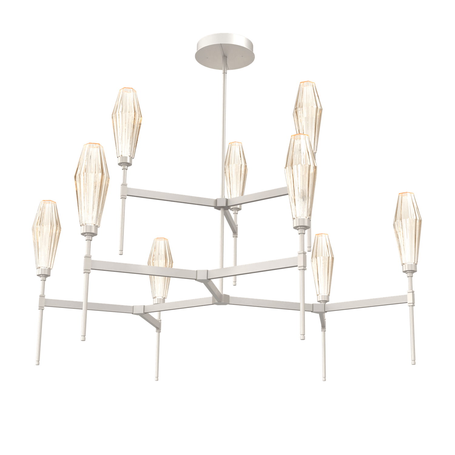 CHB0049-54-BS-RA-Hammerton-Studio-Aalto-54-inch-round-two-tier-belvedere-chandelier-with-metallic-beige-silver-finish-and-optic-ribbed-amber-glass-shades-and-LED-lamping