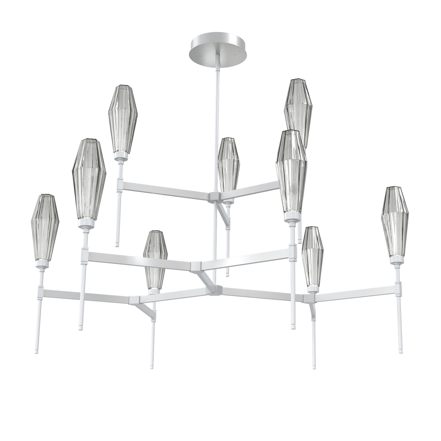 CHB0049-54-CS-RS-Hammerton-Studio-Aalto-54-inch-round-two-tier-belvedere-chandelier-with-classic-silver-finish-and-optic-ribbed-smoke-glass-shades-and-LED-lamping