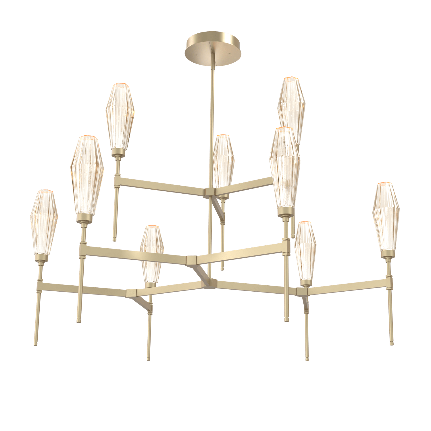 CHB0049-54-GB-RA-Hammerton-Studio-Aalto-54-inch-round-two-tier-belvedere-chandelier-with-gilded-brass-finish-and-optic-ribbed-amber-glass-shades-and-LED-lamping