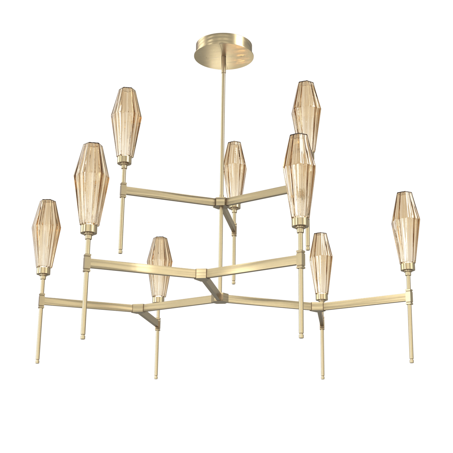 CHB0049-54-HB-RB-Hammerton-Studio-Aalto-54-inch-round-two-tier-belvedere-chandelier-with-heritage-brass-finish-and-optic-ribbed-bronze-glass-shades-and-LED-lamping