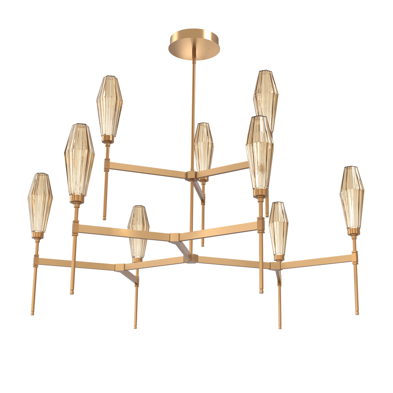 CHB0049-54-NB-RB-Hammerton-Studio-Aalto-54-inch-round-two-tier-belvedere-chandelier-with-novel-brass-finish-and-optic-ribbed-bronze-glass-shades-and-LED-lamping