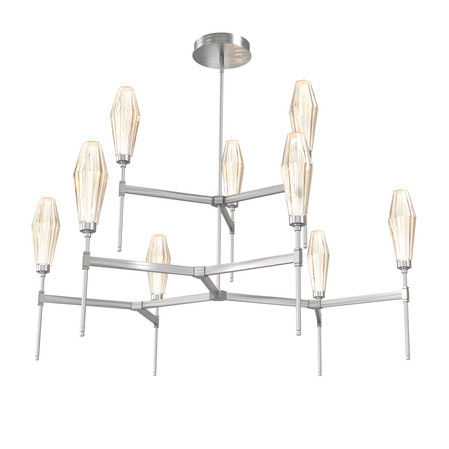CHB0049-54-SN-RA-Hammerton-Studio-Aalto-54-inch-round-two-tier-belvedere-chandelier-with-satin-nickel-finish-and-optic-ribbed-amber-glass-shades-and-LED-lamping