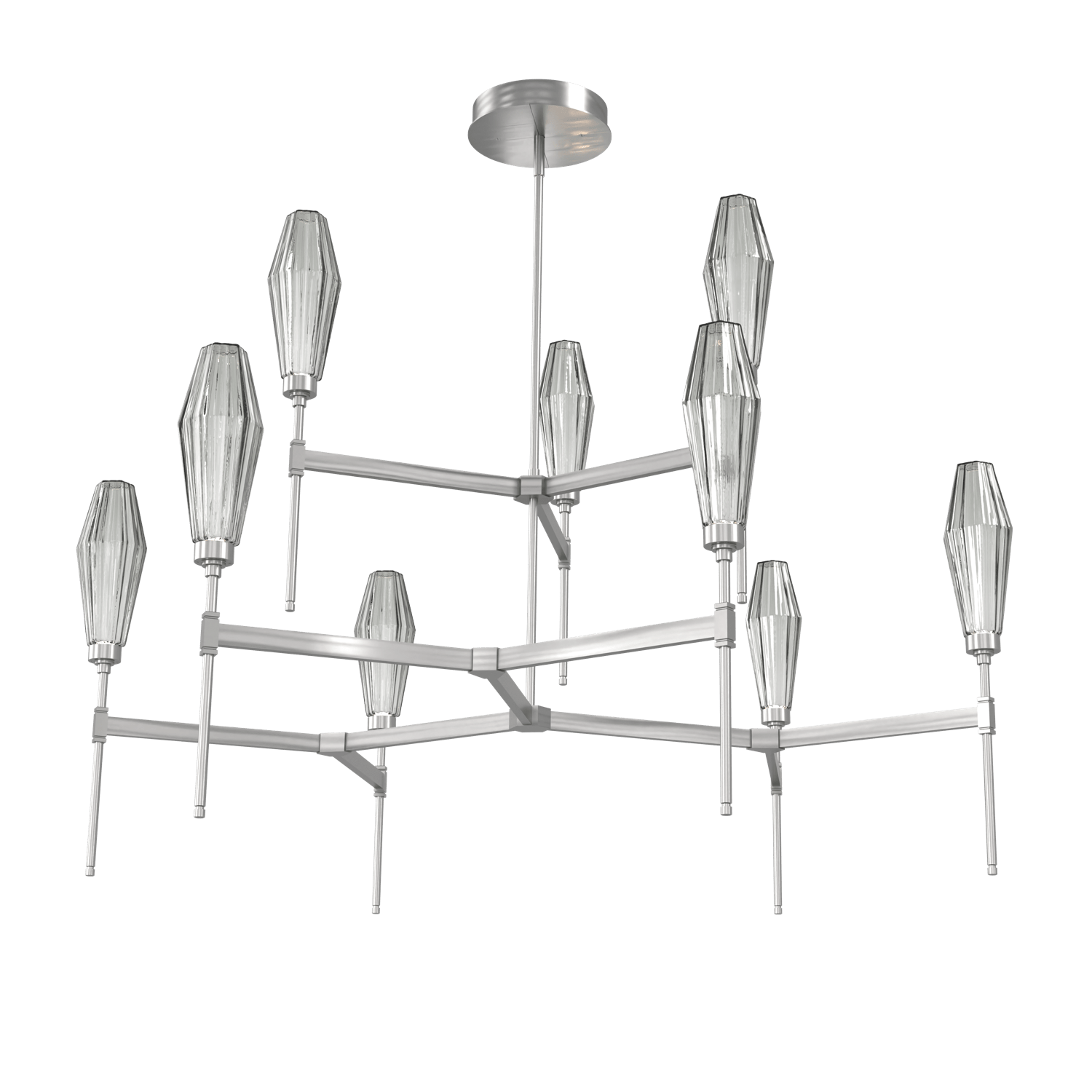 CHB0049-54-SN-RS-Hammerton-Studio-Aalto-54-inch-round-two-tier-belvedere-chandelier-with-satin-nickel-finish-and-optic-ribbed-smoke-glass-shades-and-LED-lamping