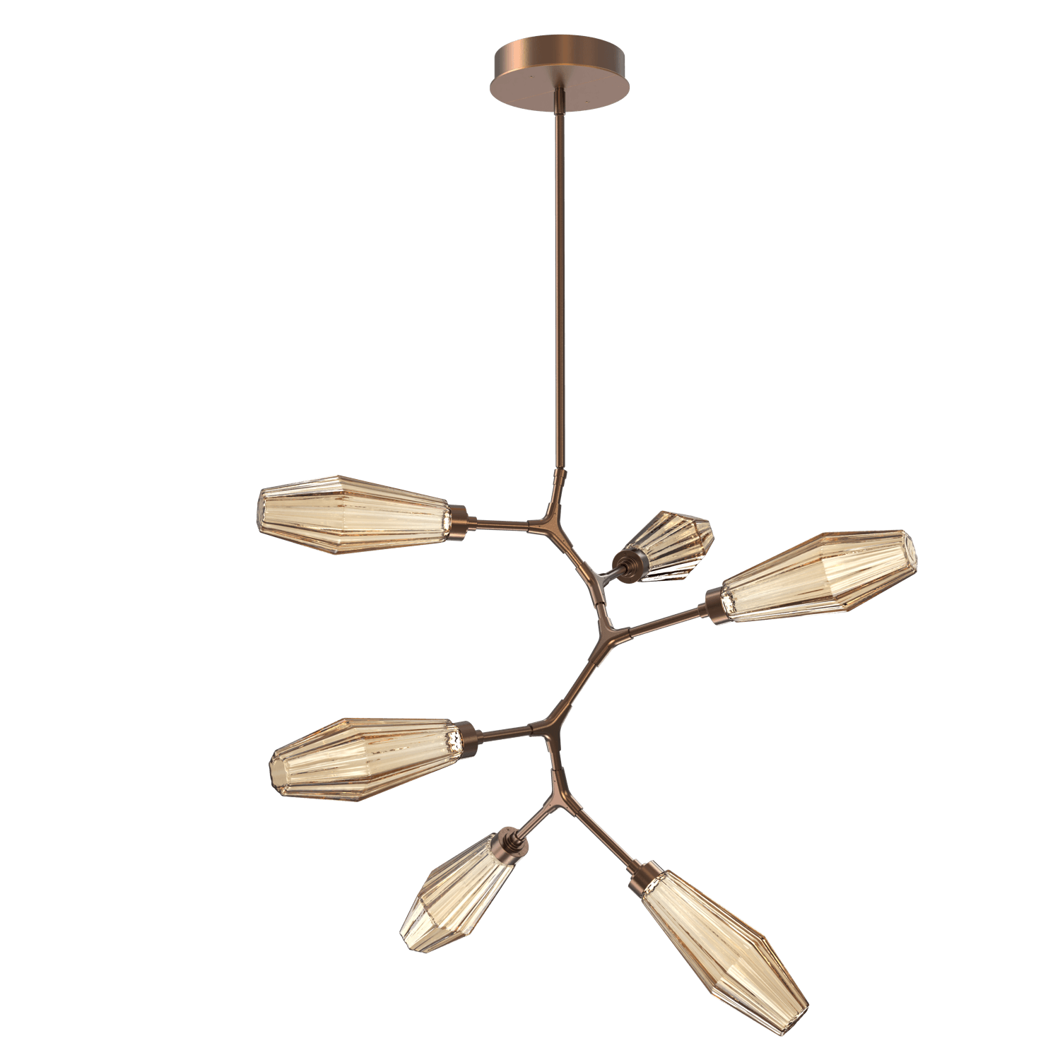 CHB0049-VA-BB-RB-Hammerton-Studio-Aalto-6-light-modern-vine-chandelier-with-burnished-bronze-finish-and-optic-ribbed-bronze-glass-shades-and-LED-lamping