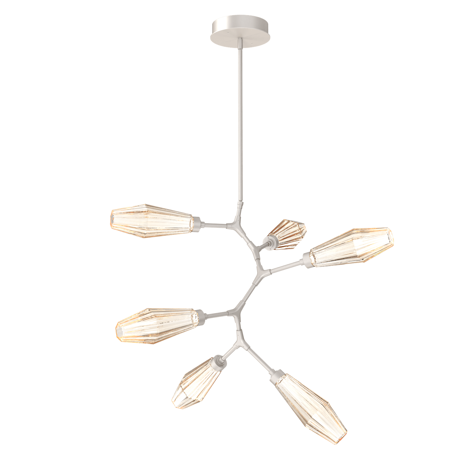 CHB0049-VA-BS-RA-Hammerton-Studio-Aalto-6-light-modern-vine-chandelier-with-metallic-beige-silver-finish-and-optic-ribbed-amber-glass-shades-and-LED-lamping