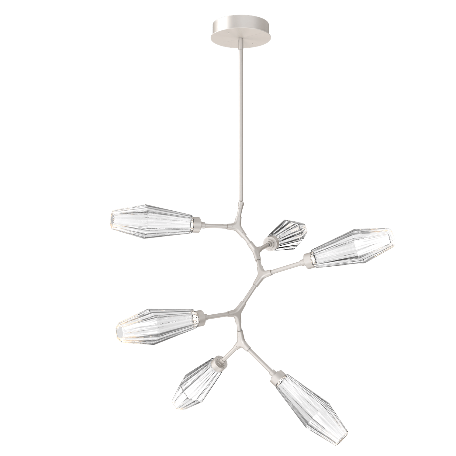 CHB0049-VA-BS-RC-Hammerton-Studio-Aalto-6-light-modern-vine-chandelier-with-metallic-beige-silver-finish-and-optic-ribbed-clear-glass-shades-and-LED-lamping