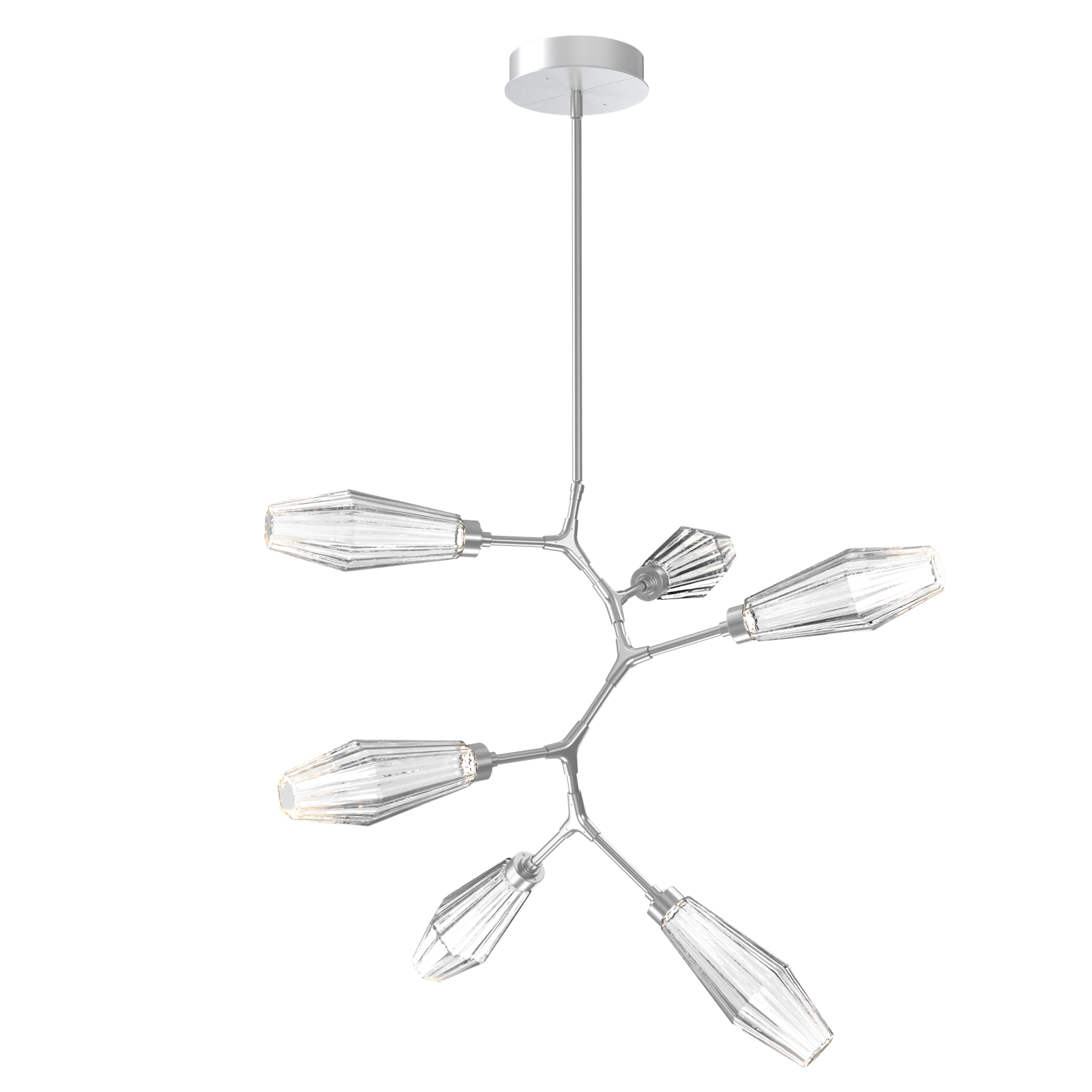CHB0049-VA-CS-RC-Hammerton-Studio-Aalto-6-light-modern-vine-chandelier-with-classic-silver-finish-and-optic-ribbed-clear-glass-shades-and-LED-lamping