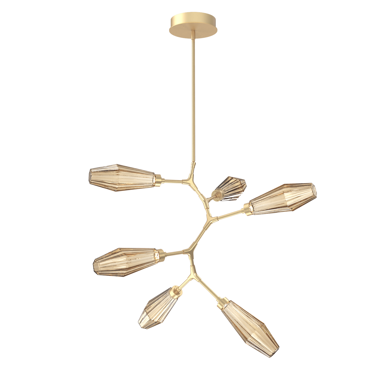 CHB0049-VA-GB-RB-Hammerton-Studio-Aalto-6-light-modern-vine-chandelier-with-gilded-brass-finish-and-optic-ribbed-bronze-glass-shades-and-LED-lamping