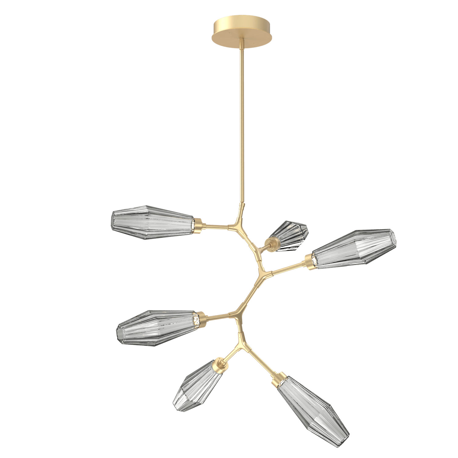 CHB0049-VA-GB-RS-Hammerton-Studio-Aalto-6-light-modern-vine-chandelier-with-gilded-brass-finish-and-optic-ribbed-smoke-glass-shades-and-LED-lamping