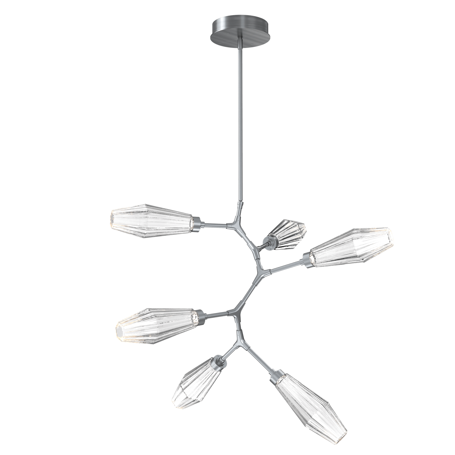 CHB0049-VA-GM-RC-Hammerton-Studio-Aalto-6-light-modern-vine-chandelier-with-gunmetal-finish-and-optic-ribbed-clear-glass-shades-and-LED-lamping