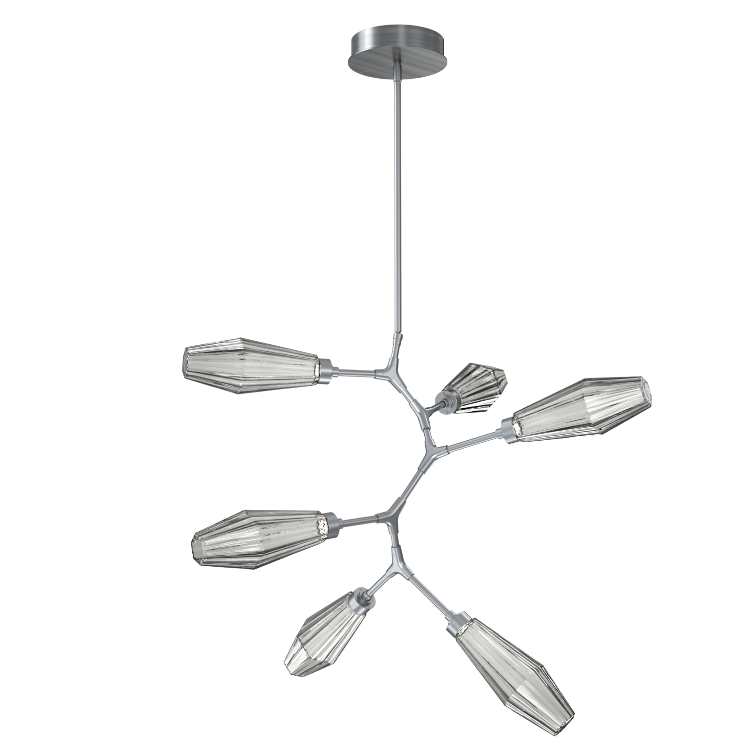 CHB0049-VA-GM-RS-Hammerton-Studio-Aalto-6-light-modern-vine-chandelier-with-gunmetal-finish-and-optic-ribbed-smoke-glass-shades-and-LED-lamping