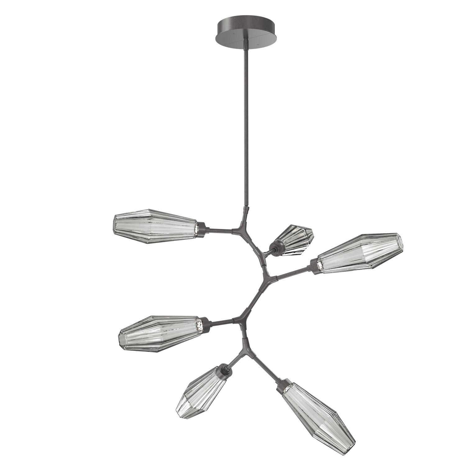 CHB0049-VA-GP-RS-Hammerton-Studio-Aalto-6-light-modern-vine-chandelier-with-graphite-finish-and-optic-ribbed-smoke-glass-shades-and-LED-lamping