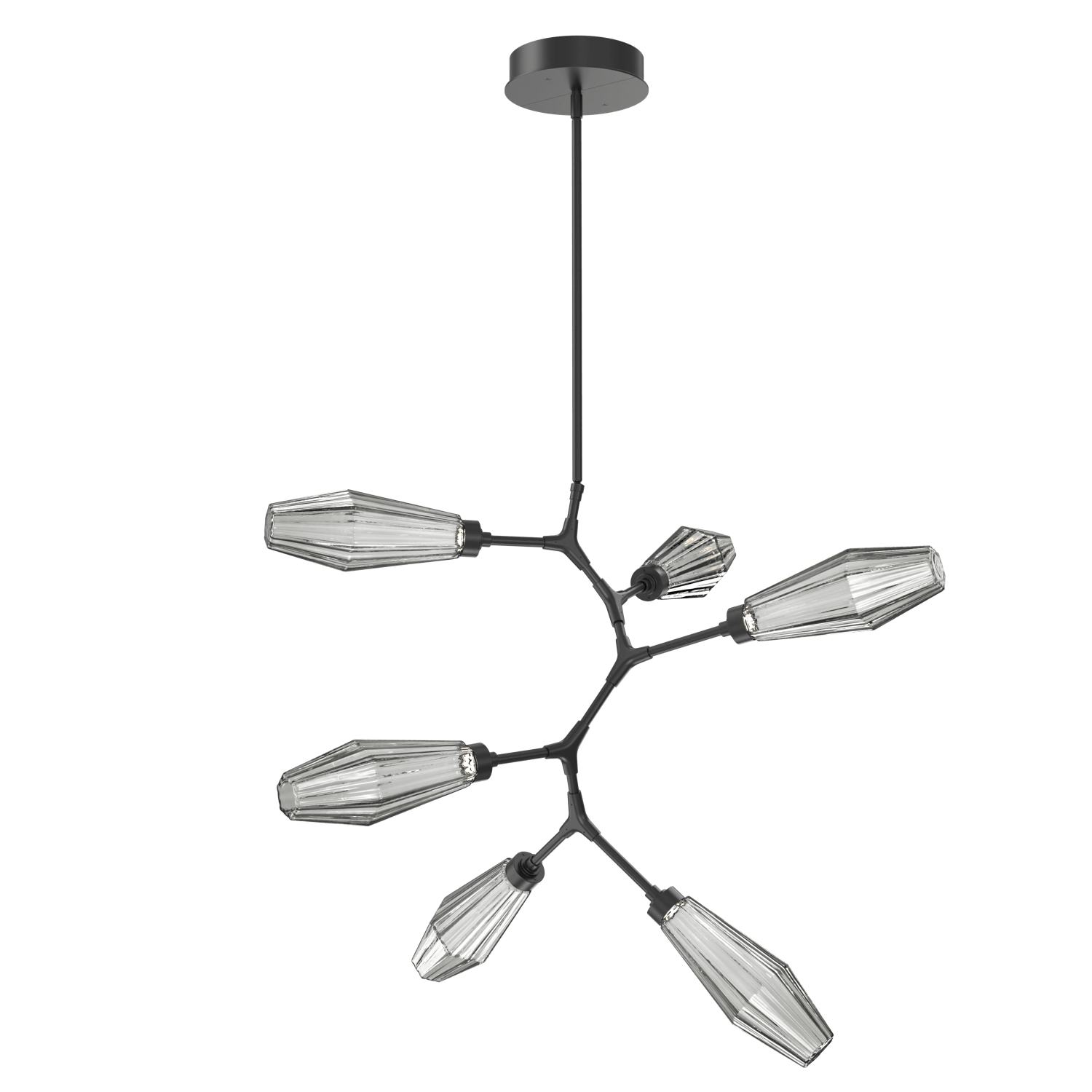 CHB0049-VA-MB-RS-Hammerton-Studio-Aalto-6-light-modern-vine-chandelier-with-matte-black-finish-and-optic-ribbed-smoke-glass-shades-and-LED-lamping