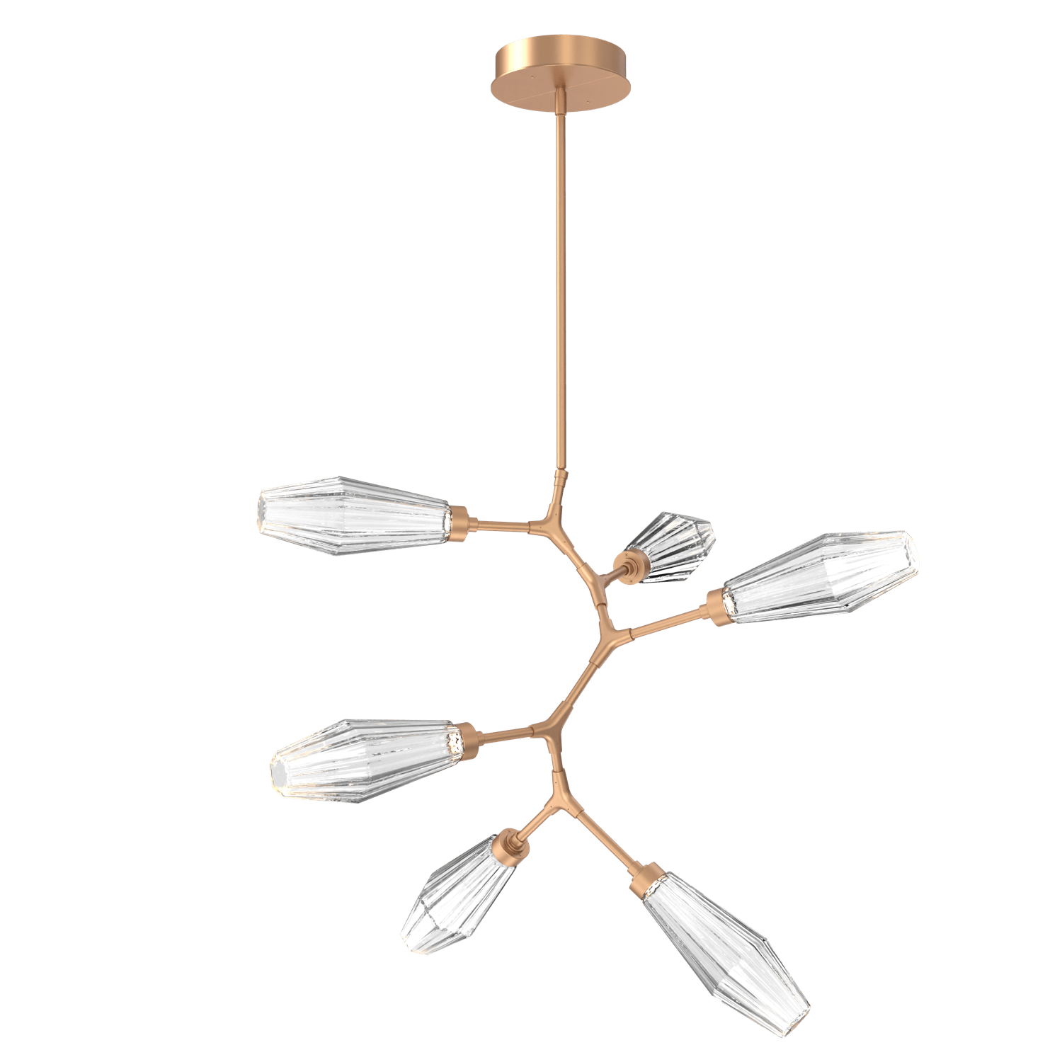 CHB0049-VA-NB-RC-Hammerton-Studio-Aalto-6-light-modern-vine-chandelier-with-novel-brass-finish-and-optic-ribbed-clear-glass-shades-and-LED-lamping