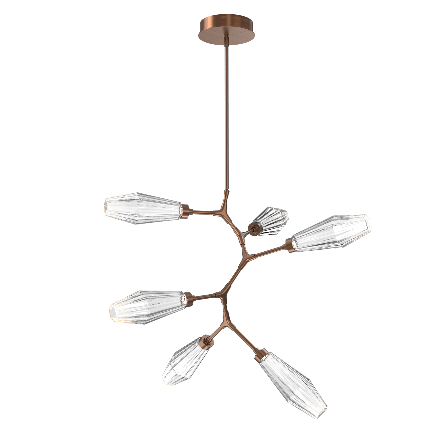 CHB0049-VA-RB-RC-Hammerton-Studio-Aalto-6-light-modern-vine-chandelier-with-oil-rubbed-bronze-finish-and-optic-ribbed-clear-glass-shades-and-LED-lamping