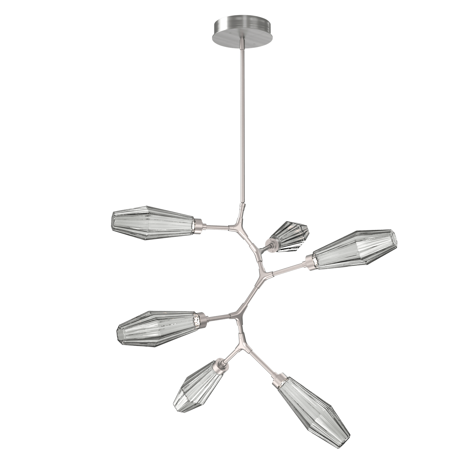 CHB0049-VA-SN-RS-Hammerton-Studio-Aalto-6-light-modern-vine-chandelier-with-satin-nickel-finish-and-optic-ribbed-smoke-glass-shades-and-LED-lamping