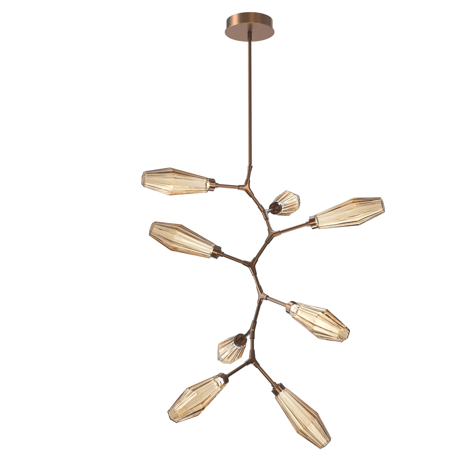 CHB0049-VB-BB-RB-Hammerton-Studio-Aalto-8-light-modern-vine-chandelier-with-burnished-bronze-finish-and-optic-ribbed-bronze-glass-shades-and-LED-lamping