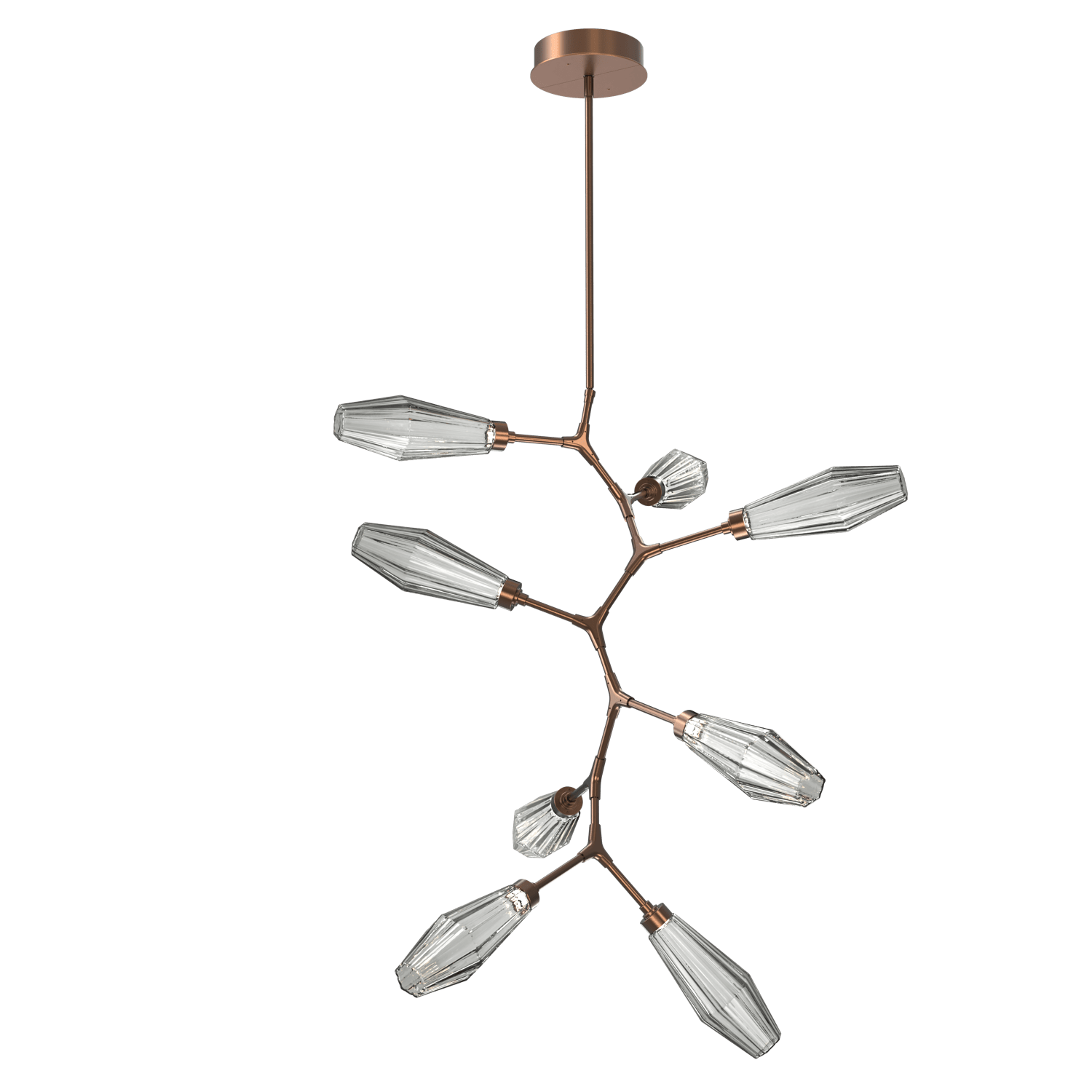 CHB0049-VB-BB-RS-Hammerton-Studio-Aalto-8-light-modern-vine-chandelier-with-burnished-bronze-finish-and-optic-ribbed-smoke-glass-shades-and-LED-lamping