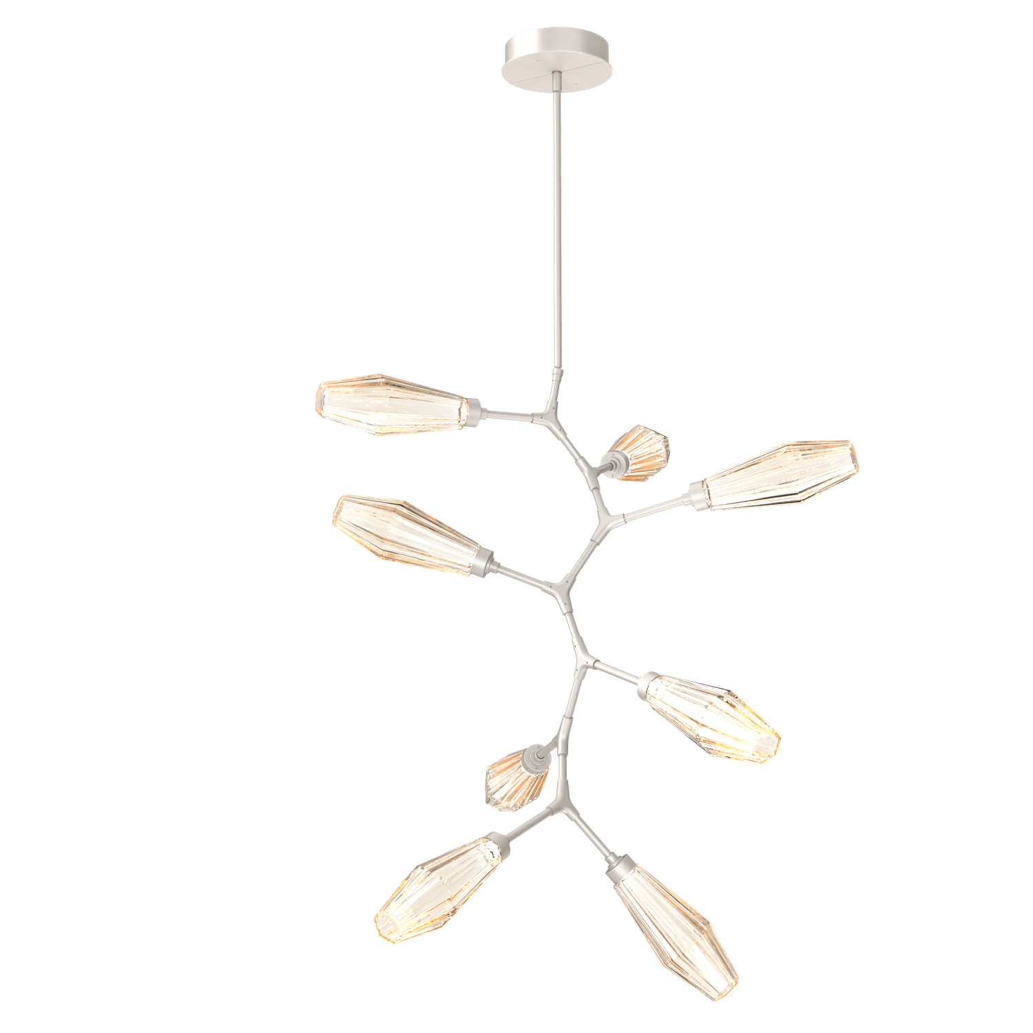 CHB0049-VB-BS-RA-Hammerton-Studio-Aalto-8-light-modern-vine-chandelier-with-metallic-beige-silver-finish-and-optic-ribbed-amber-glass-shades-and-LED-lamping