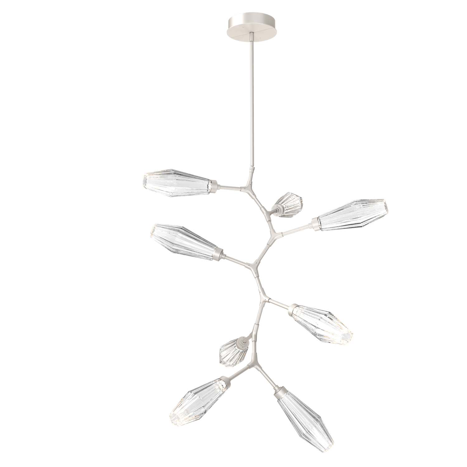 CHB0049-VB-BS-RC-Hammerton-Studio-Aalto-8-light-modern-vine-chandelier-with-metallic-beige-silver-finish-and-optic-ribbed-clear-glass-shades-and-LED-lamping