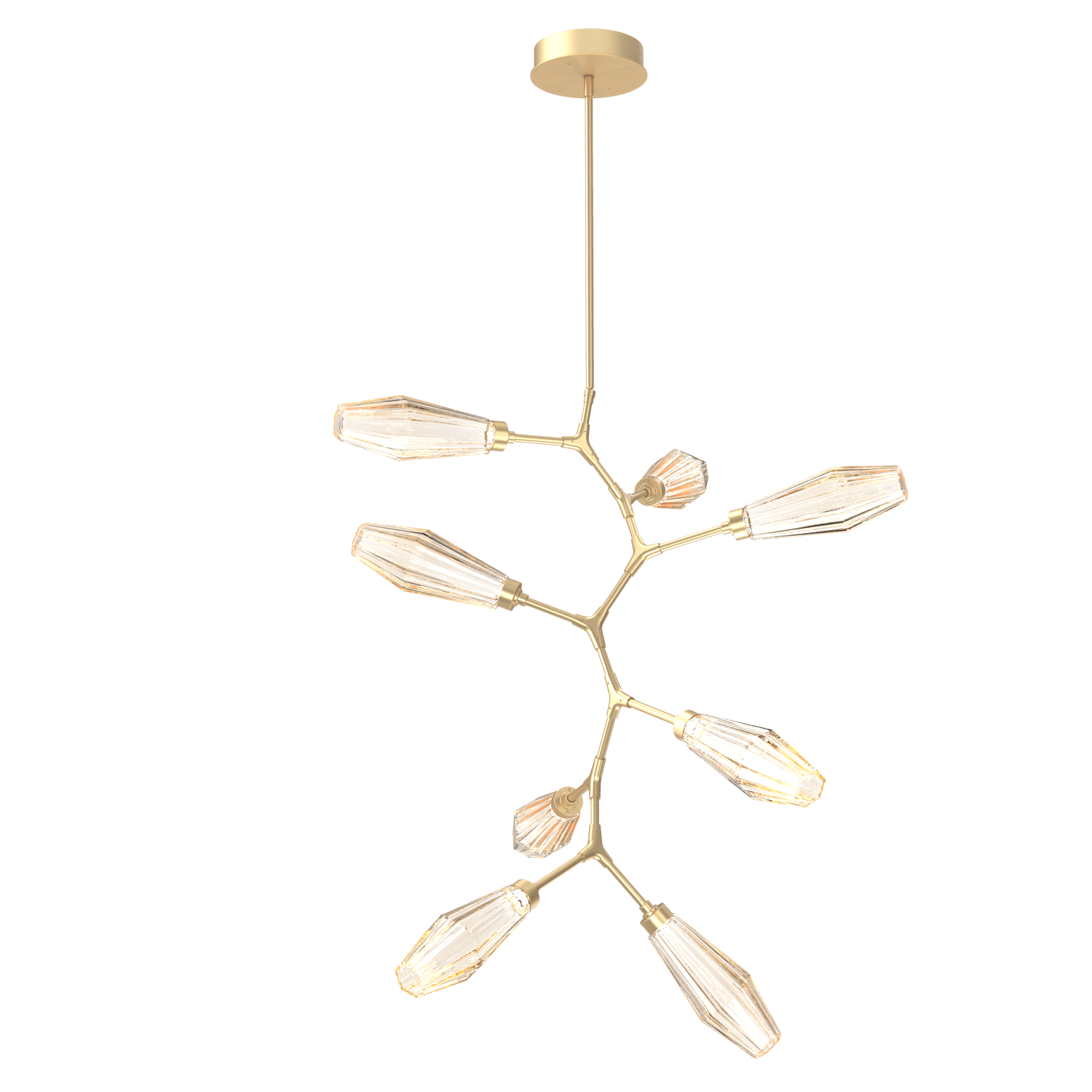 CHB0049-VB-GB-RA-Hammerton-Studio-Aalto-8-light-modern-vine-chandelier-with-gilded-brass-finish-and-optic-ribbed-amber-glass-shades-and-LED-lamping