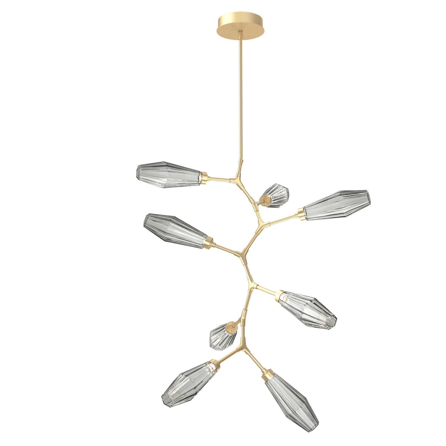 CHB0049-VB-GB-RS-Hammerton-Studio-Aalto-8-light-modern-vine-chandelier-with-gilded-brass-finish-and-optic-ribbed-smoke-glass-shades-and-LED-lamping