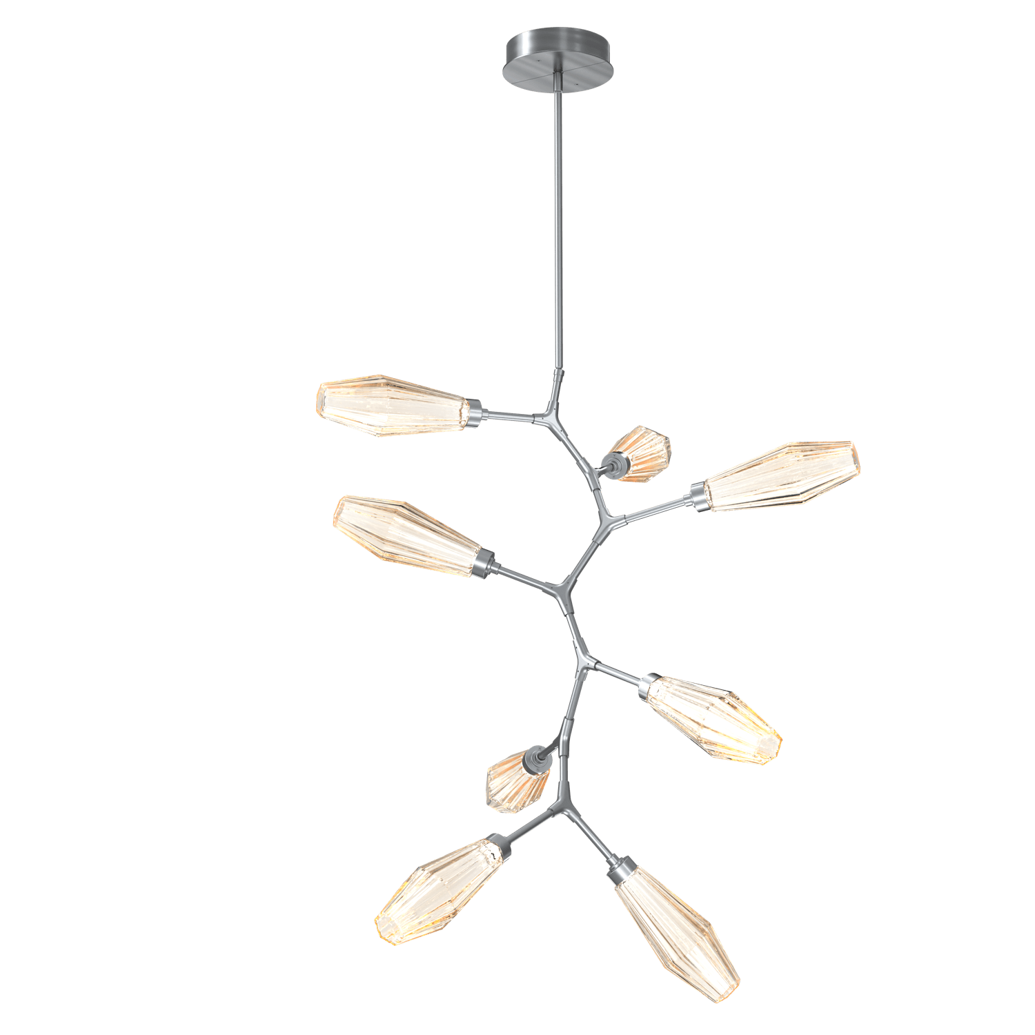 CHB0049-VB-GM-RA-Hammerton-Studio-Aalto-8-light-modern-vine-chandelier-with-gunmetal-finish-and-optic-ribbed-amber-glass-shades-and-LED-lamping
