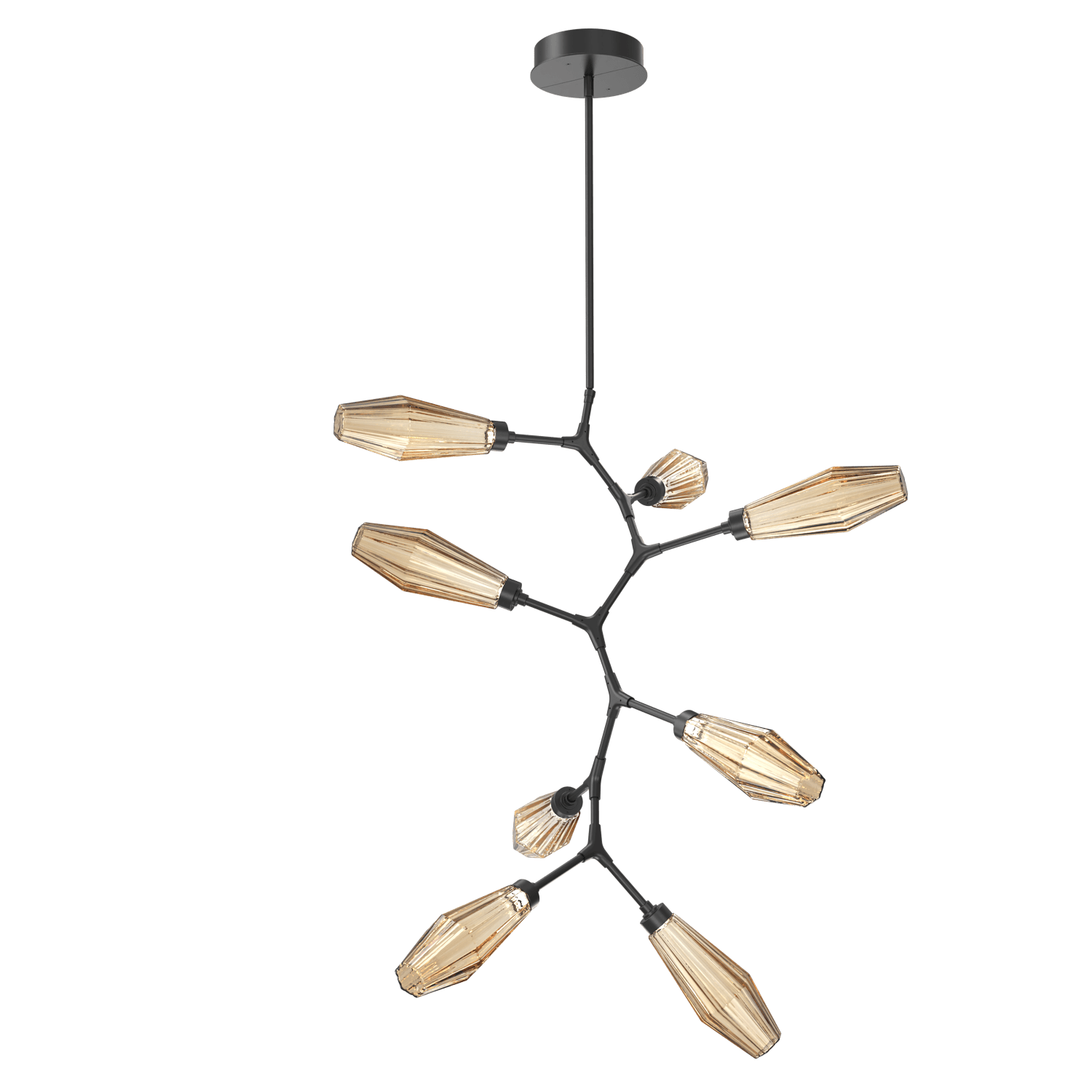 CHB0049-VB-MB-RB-Hammerton-Studio-Aalto-8-light-modern-vine-chandelier-with-matte-black-finish-and-optic-ribbed-bronze-glass-shades-and-LED-lamping