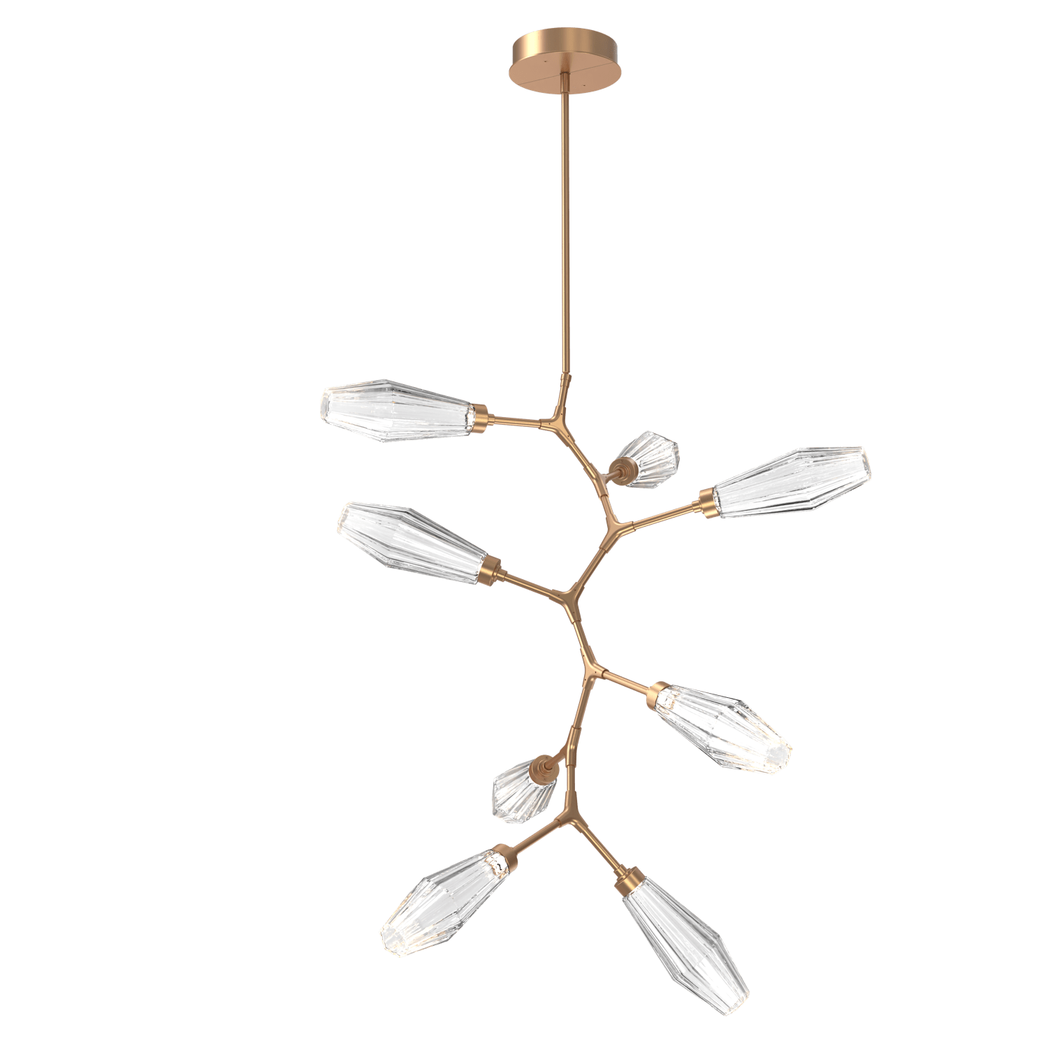 CHB0049-VB-NB-RC-Hammerton-Studio-Aalto-8-light-modern-vine-chandelier-with-novel-brass-finish-and-optic-ribbed-clear-glass-shades-and-LED-lamping