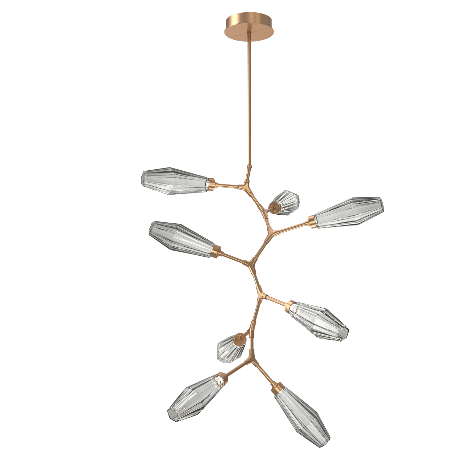 CHB0049-VB-NB-RS-Hammerton-Studio-Aalto-8-light-modern-vine-chandelier-with-novel-brass-finish-and-optic-ribbed-smoke-glass-shades-and-LED-lamping
