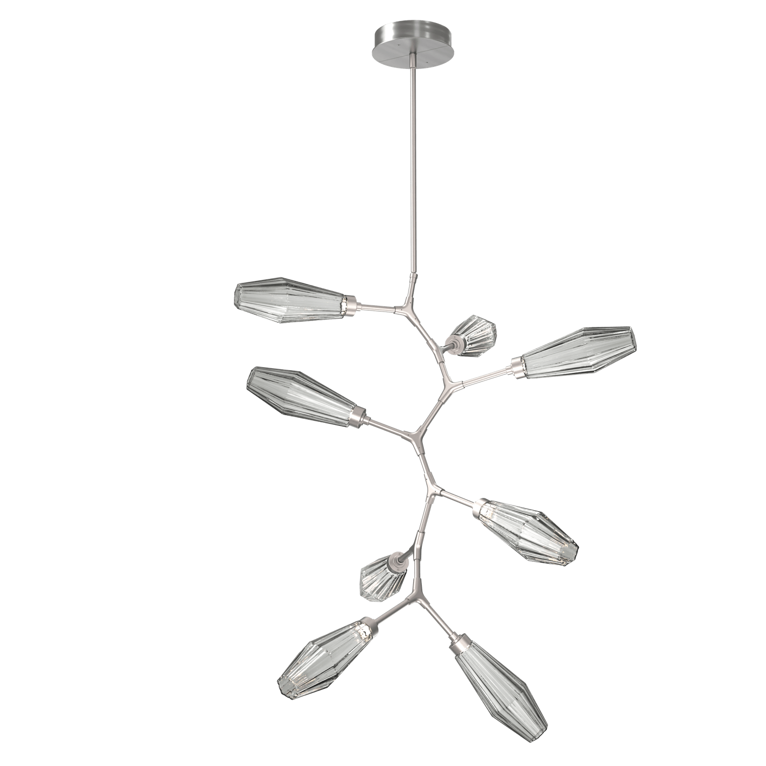 CHB0049-VB-SN-RS-Hammerton-Studio-Aalto-8-light-modern-vine-chandelier-with-satin-nickel-finish-and-optic-ribbed-smoke-glass-shades-and-LED-lamping