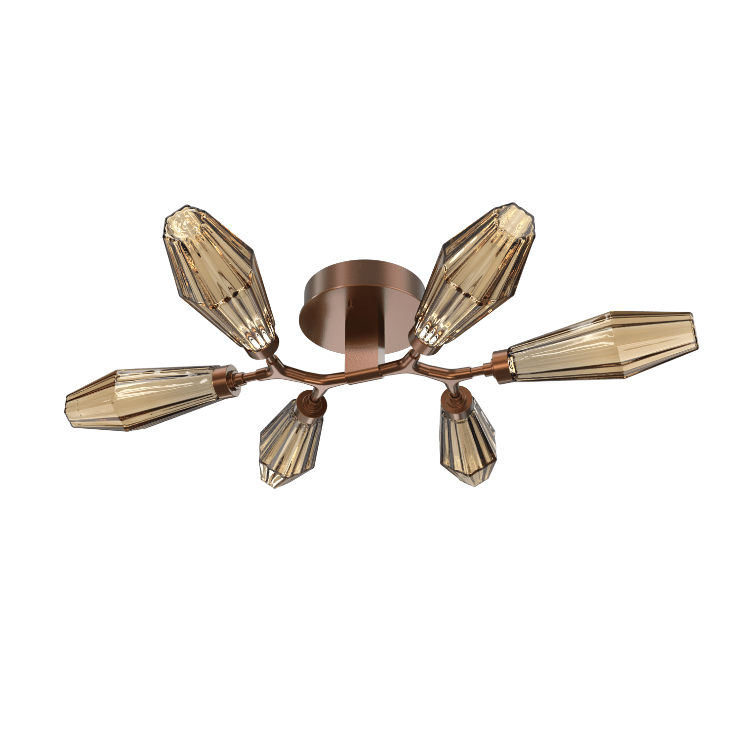 CLB0049-01-BB-RB-Hammerton-Studio-Aalto-6-light-organic-flush-mount-light-with-burnished-bronze-finish-and-optic-ribbed-bronze-glass-shades-and-LED-lamping