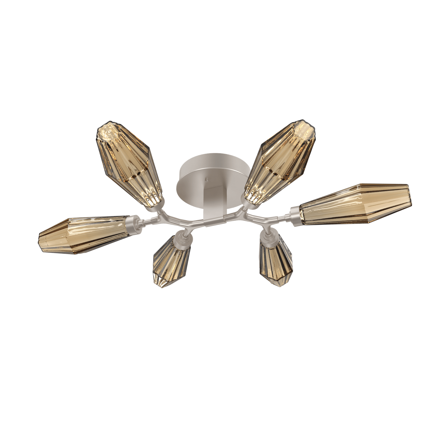 CLB0049-01-BS-RB-Hammerton-Studio-Aalto-6-light-organic-flush-mount-light-with-metallic-beige-silver-finish-and-optic-ribbed-bronze-glass-shades-and-LED-lamping