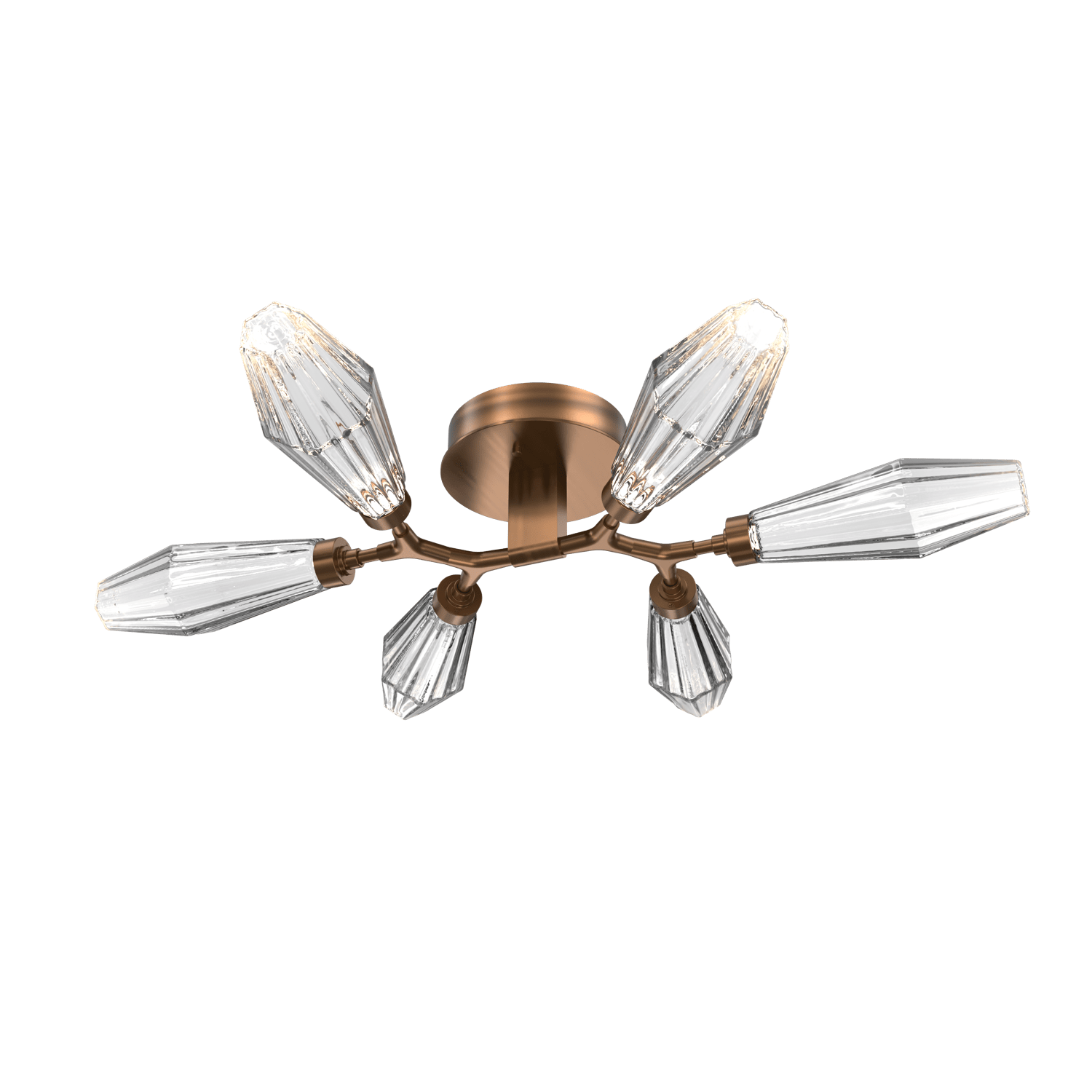 CLB0049-01-RB-RC-Hammerton-Studio-Aalto-6-light-organic-flush-mount-light-with-oil-rubbed-bronze-finish-and-optic-ribbed-clear-glass-shades-and-LED-lamping