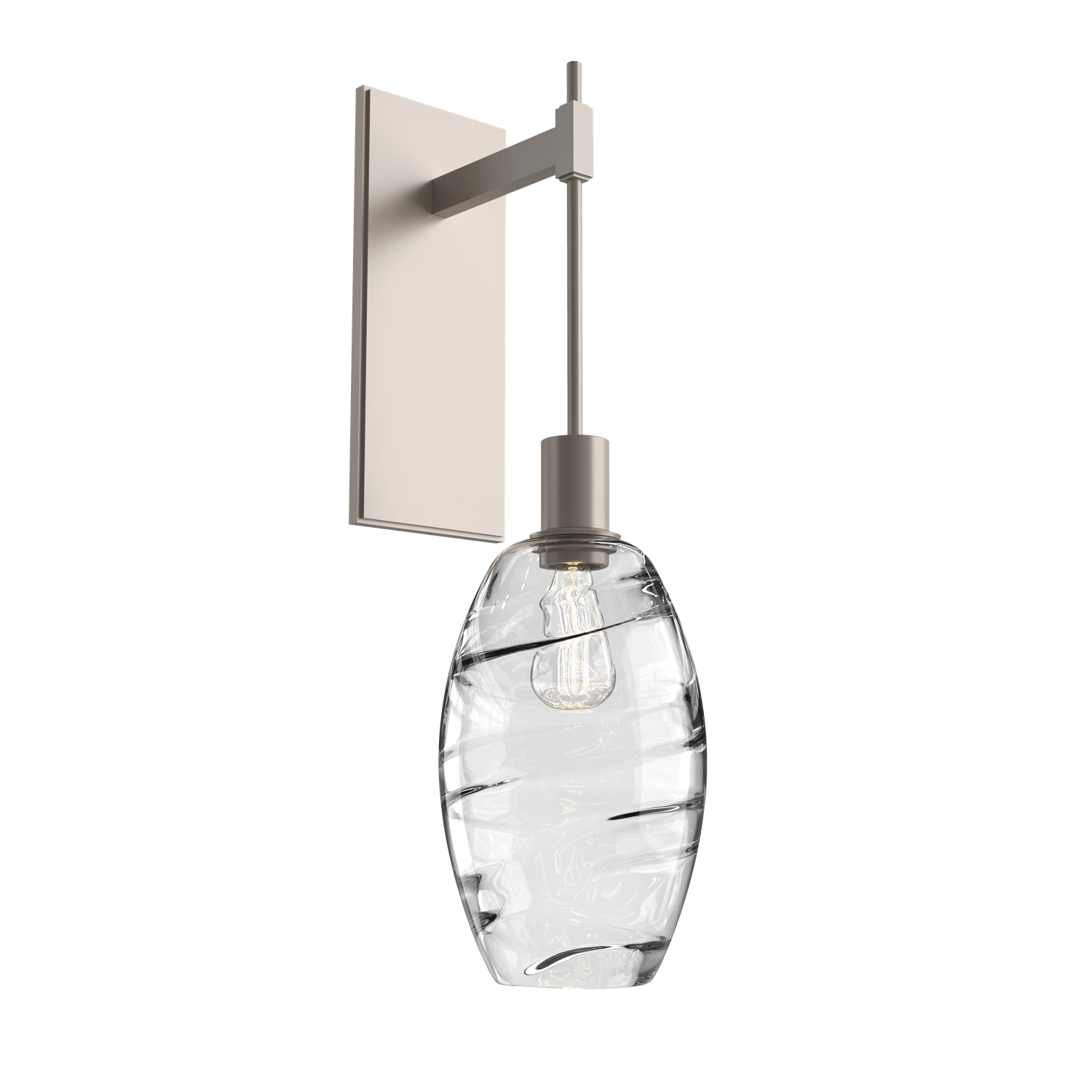 IDB0035-24-BS-OC-Hammerton-Studio-Optic-Blown-Glass-Elisse-tempo-wall-sconce-with-metallic-beige-silver-finish-and-optic-clear-blown-glass-shades-and-incandescent-lamping