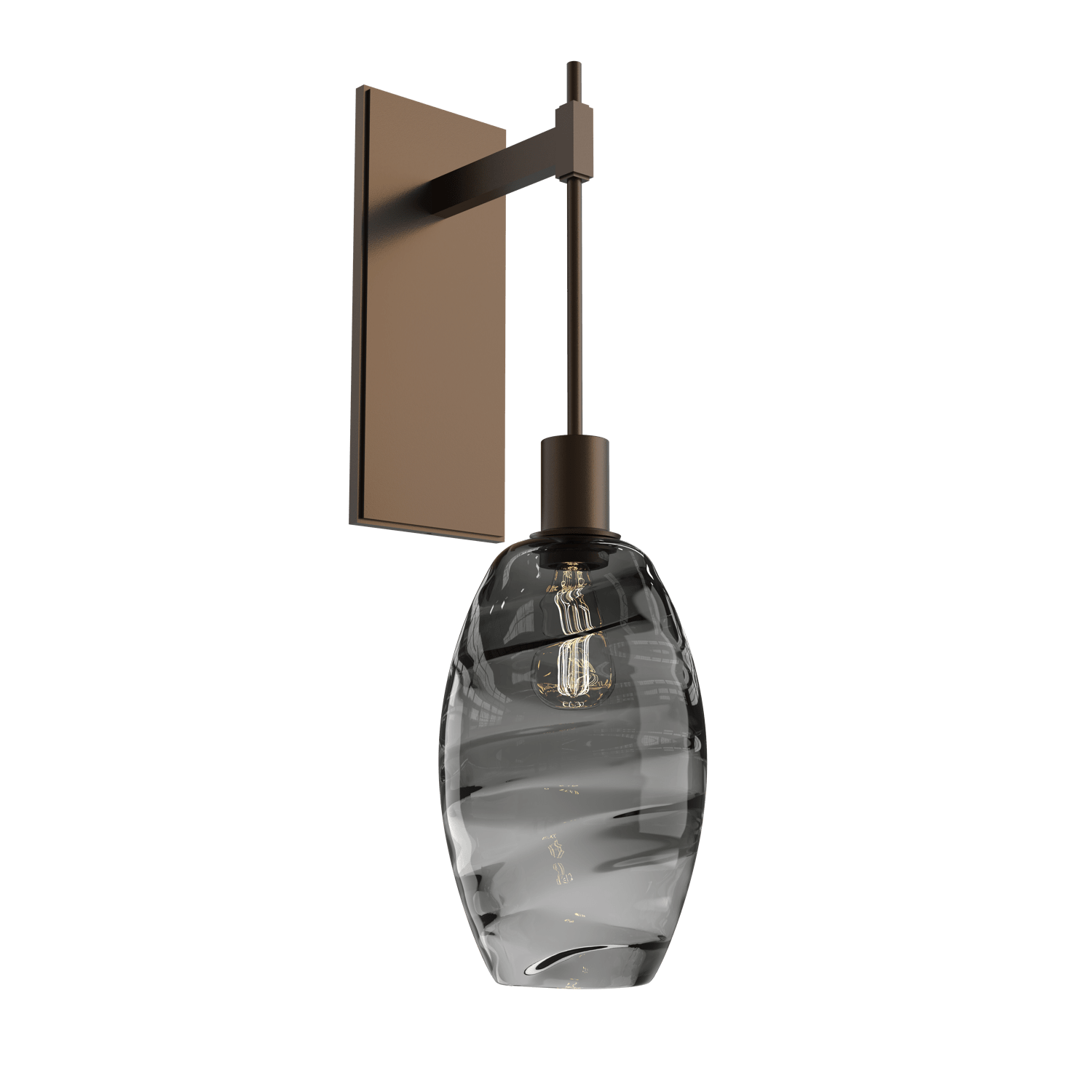 IDB0035-24-FB-OS-Hammerton-Studio-Optic-Blown-Glass-Elisse-tempo-wall-sconce-with-flat-bronze-finish-and-optic-smoke-blown-glass-shades-and-incandescent-lamping