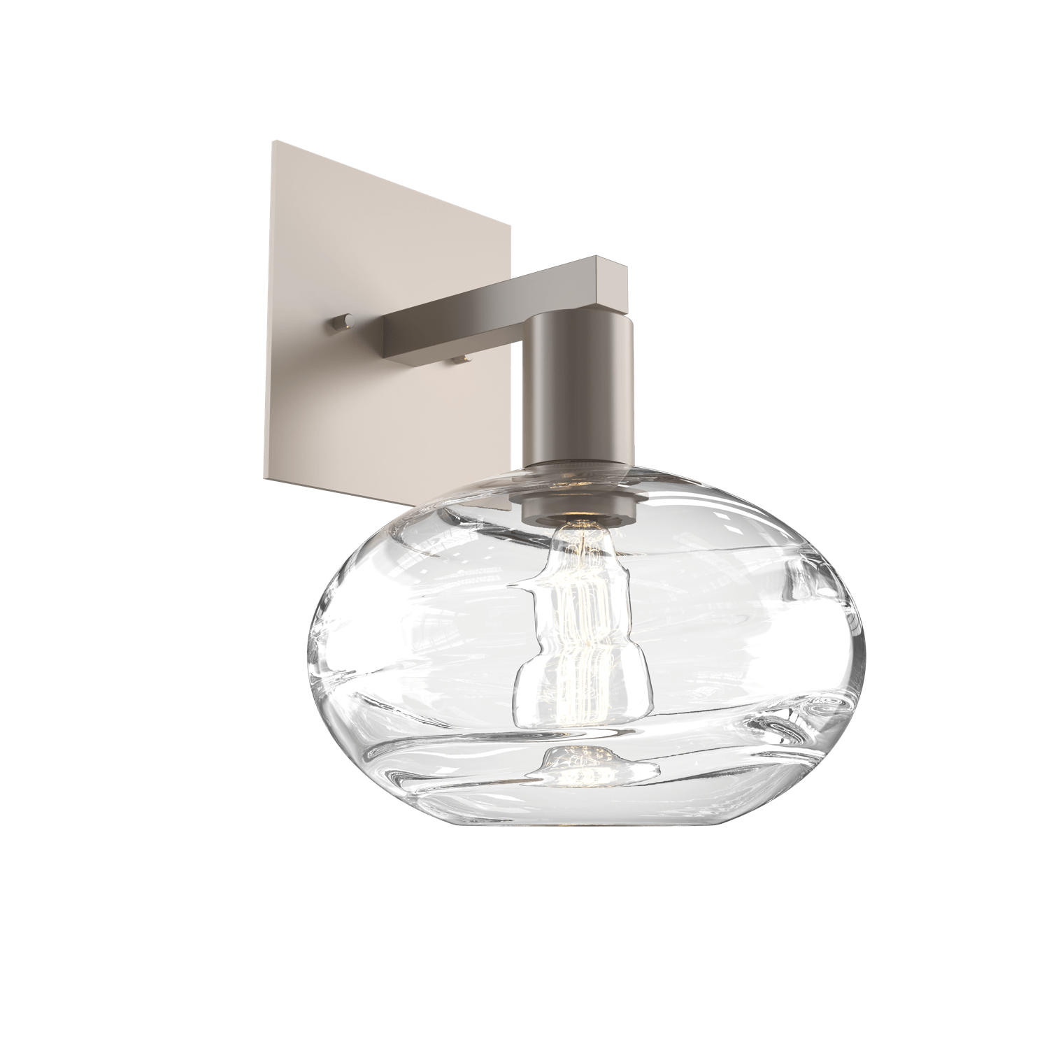IDB0036-11-BS-OC-Hammerton-Studio-Optic-Blown-Glass-Coppa-wall-sconce-with-metallic-beige-silver-finish-and-optic-clear-blown-glass-shades-and-incandescent-lamping
