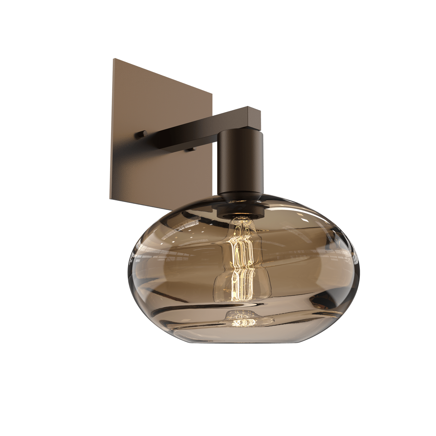 IDB0036-11-FB-OB-Hammerton-Studio-Optic-Blown-Glass-Coppa-wall-sconce-with-flat-bronze-finish-and-optic-bronze-blown-glass-shades-and-incandescent-lamping