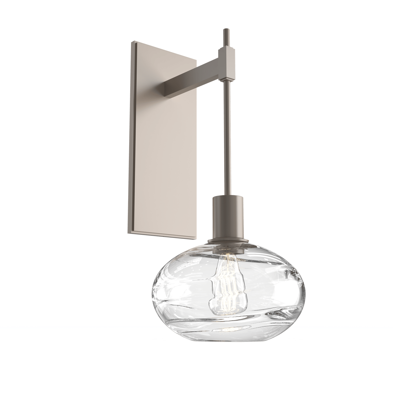 IDB0036-18-BS-OC-Hammerton-Studio-Optic-Blown-Glass-Coppa-tempo-wall-sconce-with-metallic-beige-silver-finish-and-optic-clear-blown-glass-shades-and-incandescent-lamping